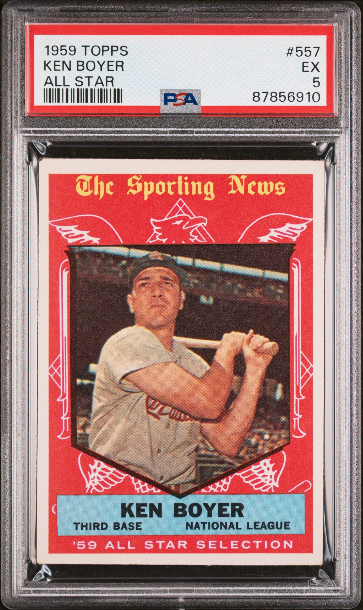 1959 Topps Ken Boyer All Star #557 PSA 5