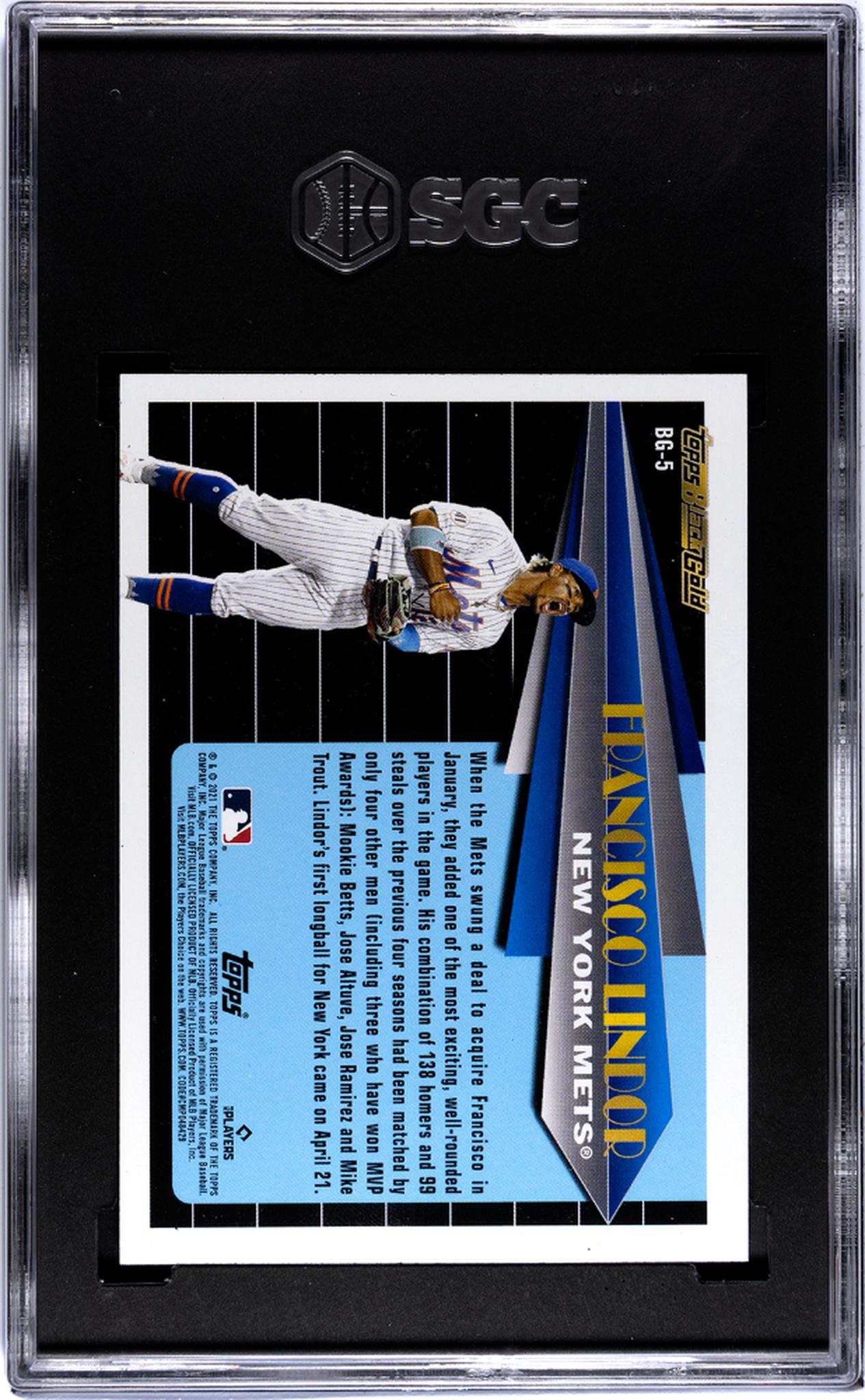 2021 Topps Update #BG-5 Francisco Lindor Black Gold SGC 9.5