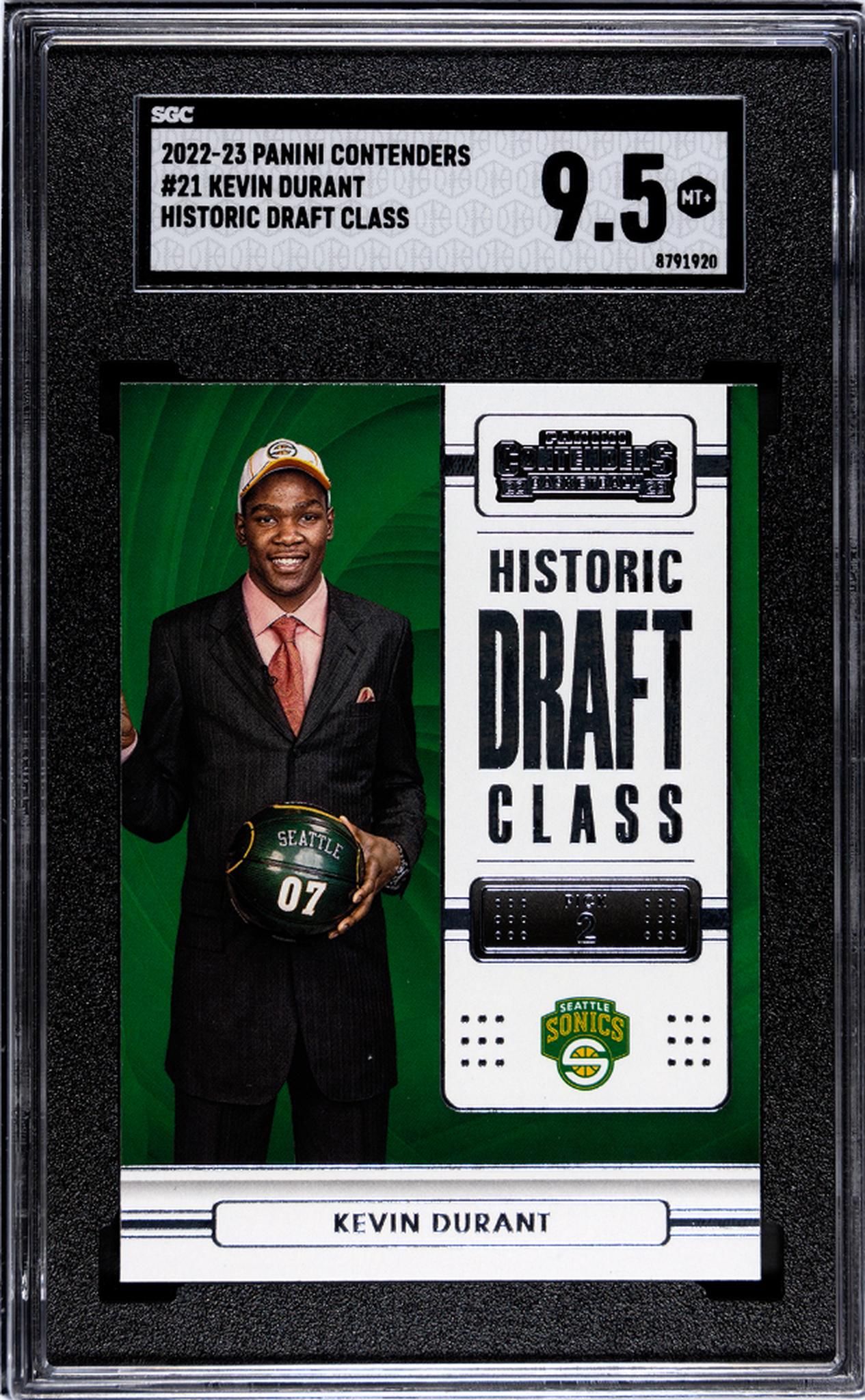 2022-23 Panini Contenders #21 Kevin Durant Historic Draft Class SGC 9.5