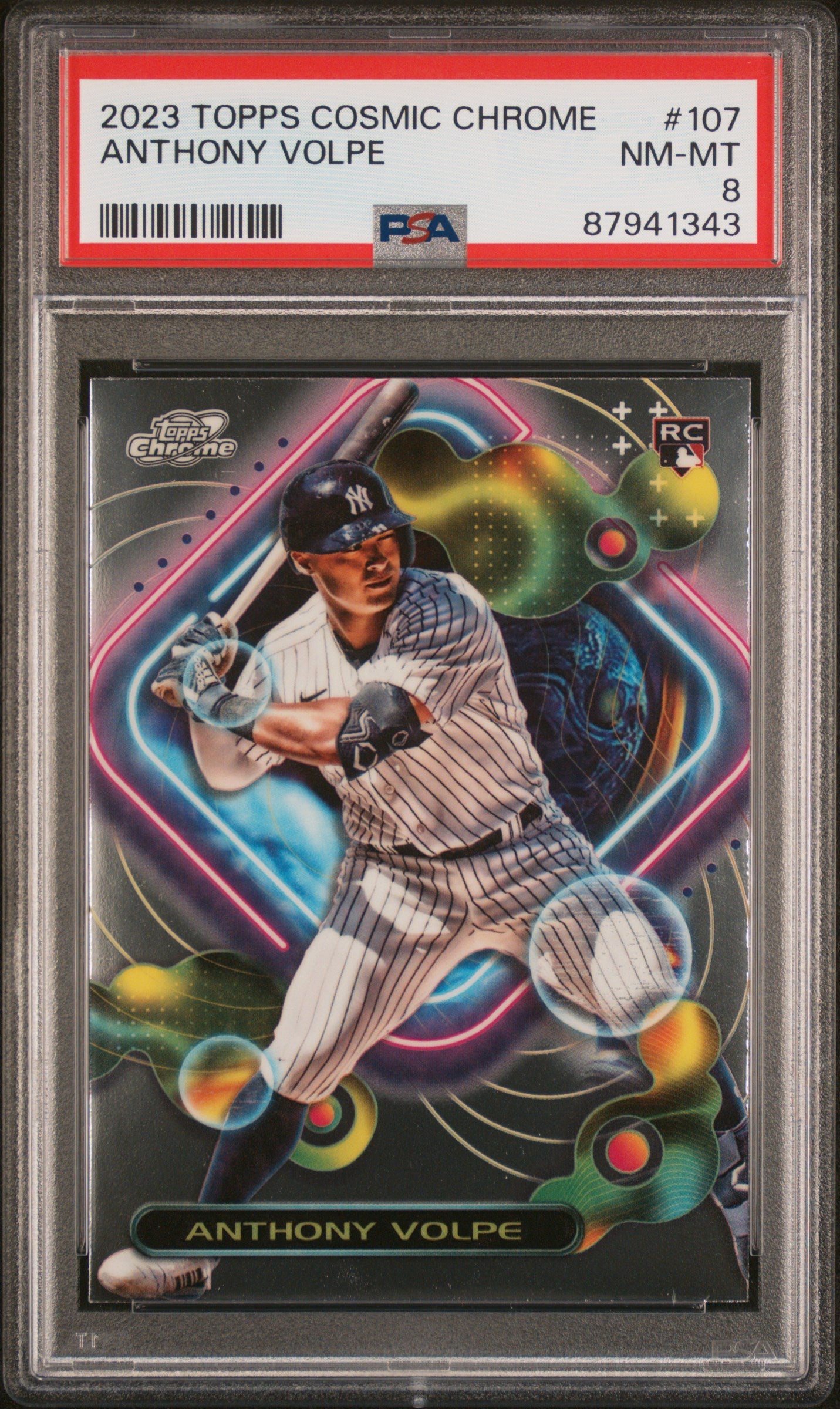 2023 Topps Cosmic Chrome Anthony Volpe #107 RC PSA 8