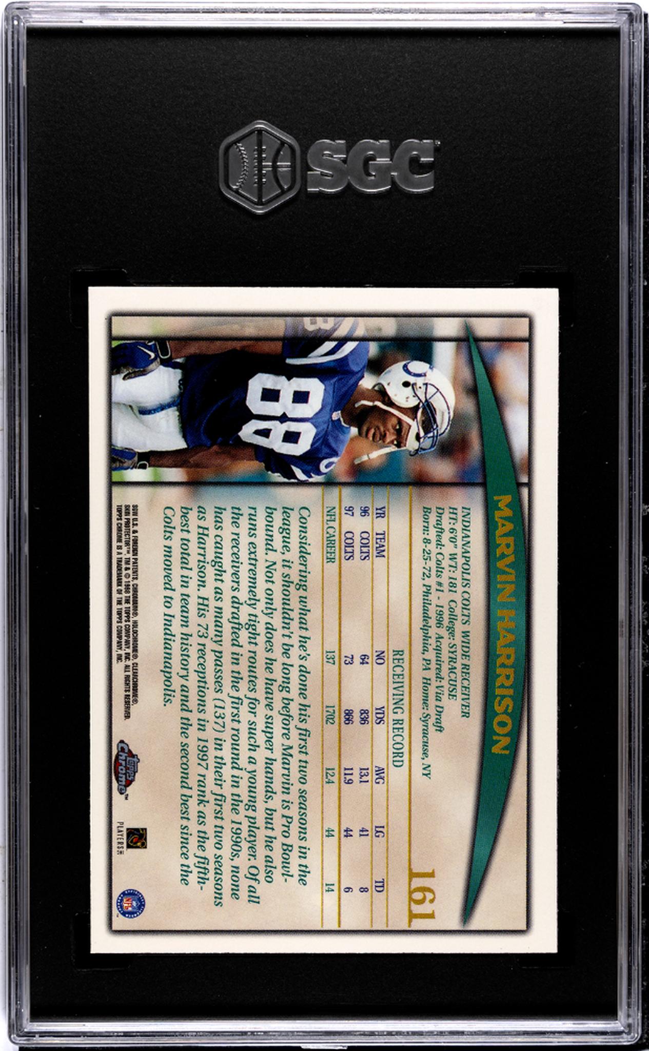 1998 Topps Chrome Marvin Harrison #161 SGC 8.5