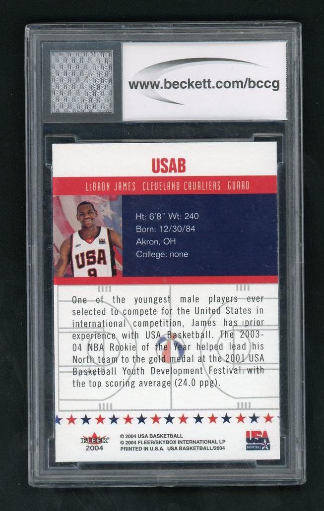 2004 Fleer USA LeBron James USAB BCCG 10 Mint Cleveland Cavaliers
