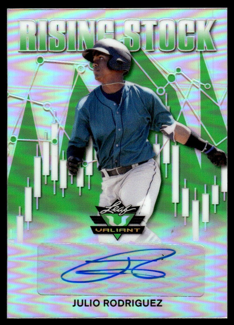 2020 Leaf Valiant Rising Stock Auto /99 #RS-JR1 Julio Rodriguez