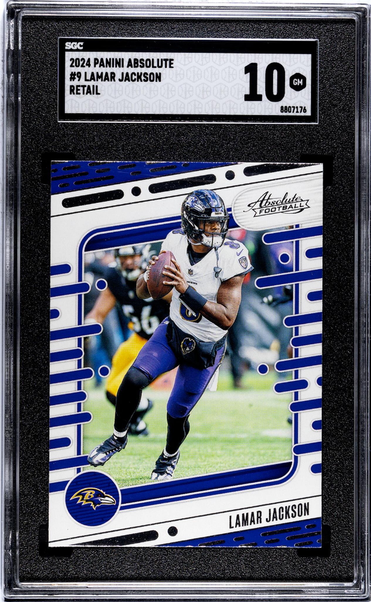 2024 Panini Absolute #9 Lamar Jackson Retail SGC 10