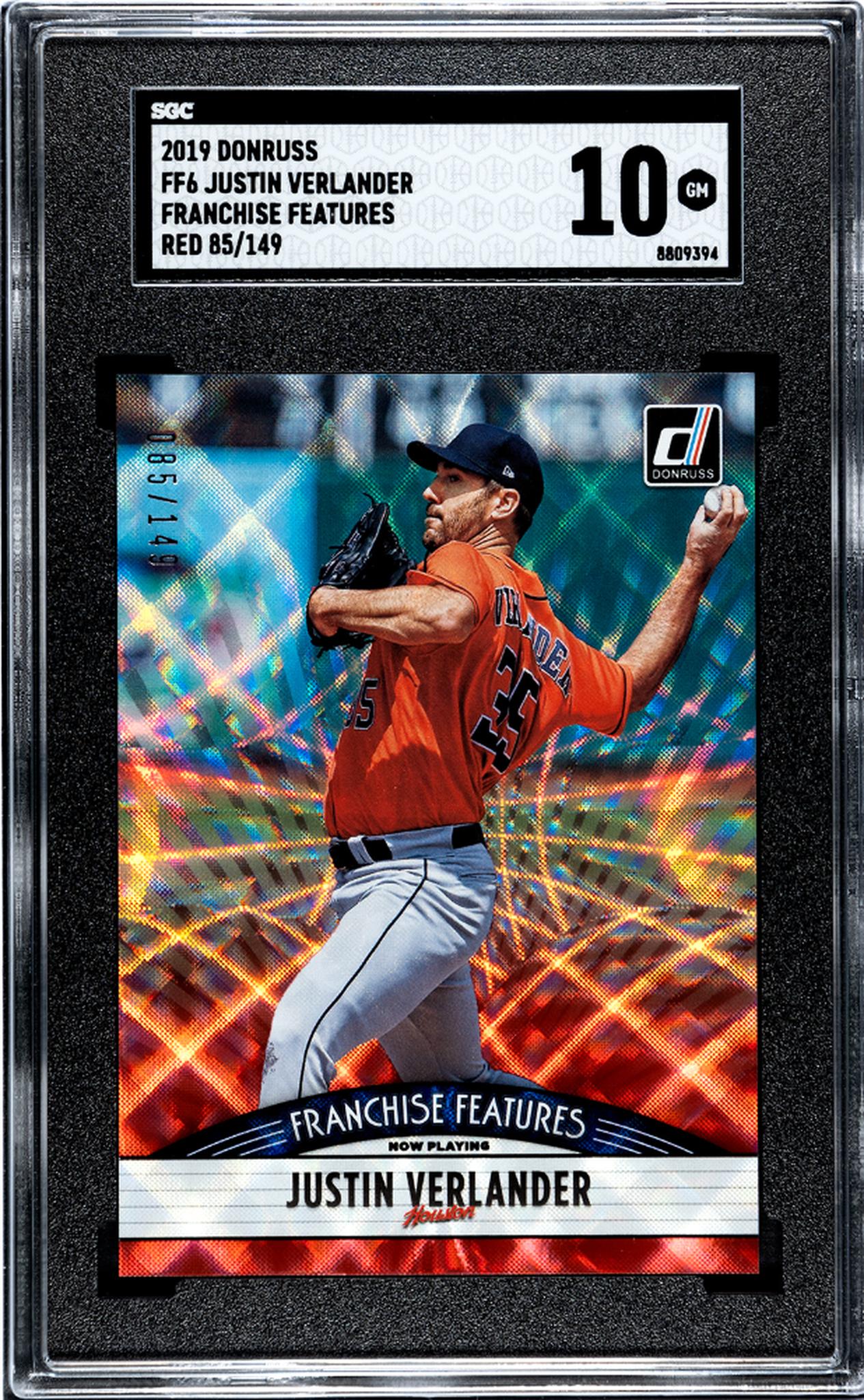 2019 Donruss Franchise Features Red Justin Verlander #FF6 /149 SGC 10