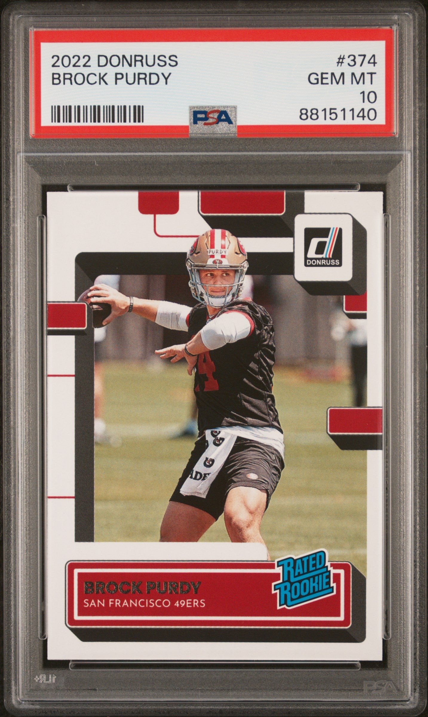 2022 Donruss Rated Rookie Brock Purdy #374 PSA 10