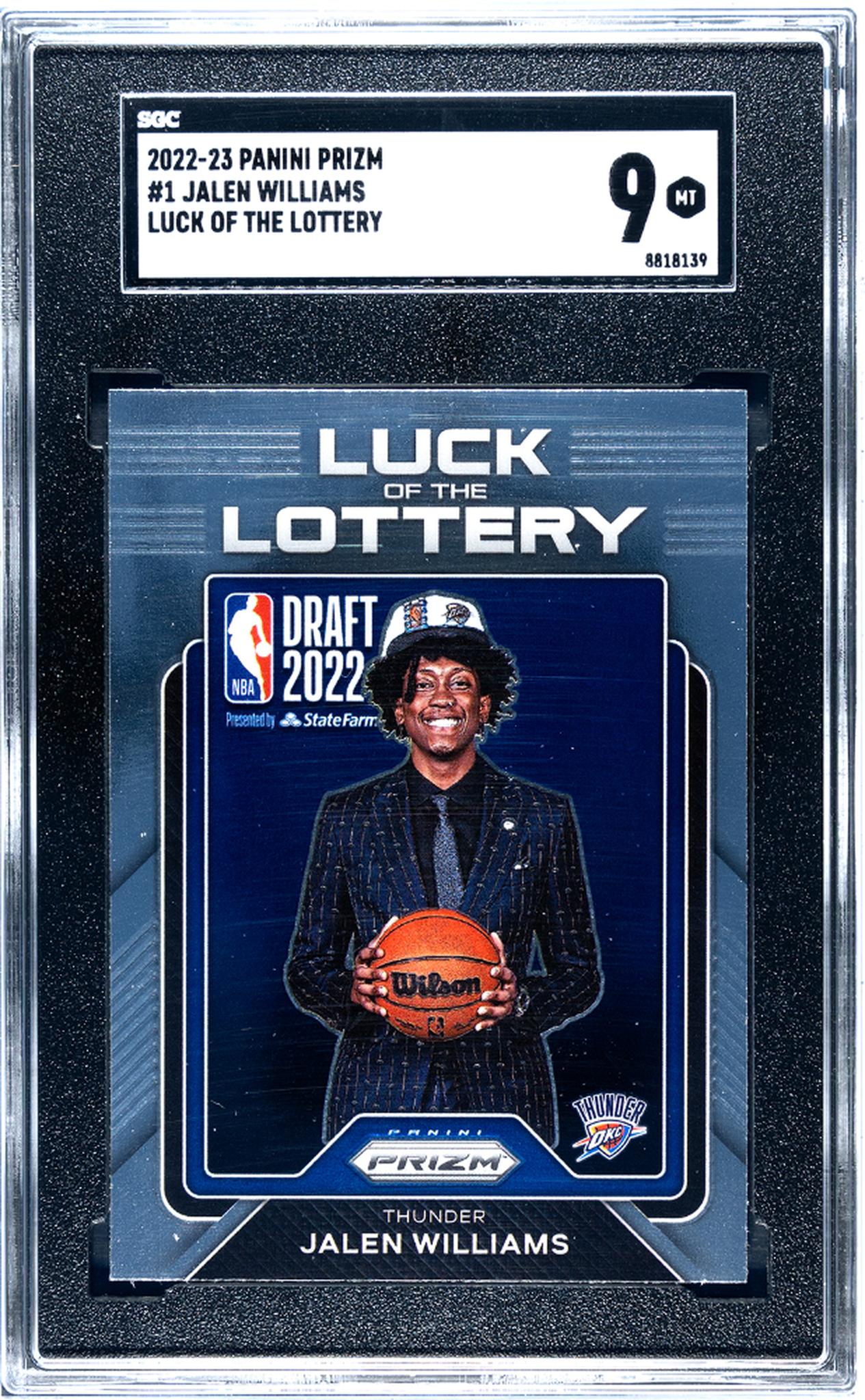 2022 Prizm #1 Jalen Williams Luck of the Lottery SGC 9