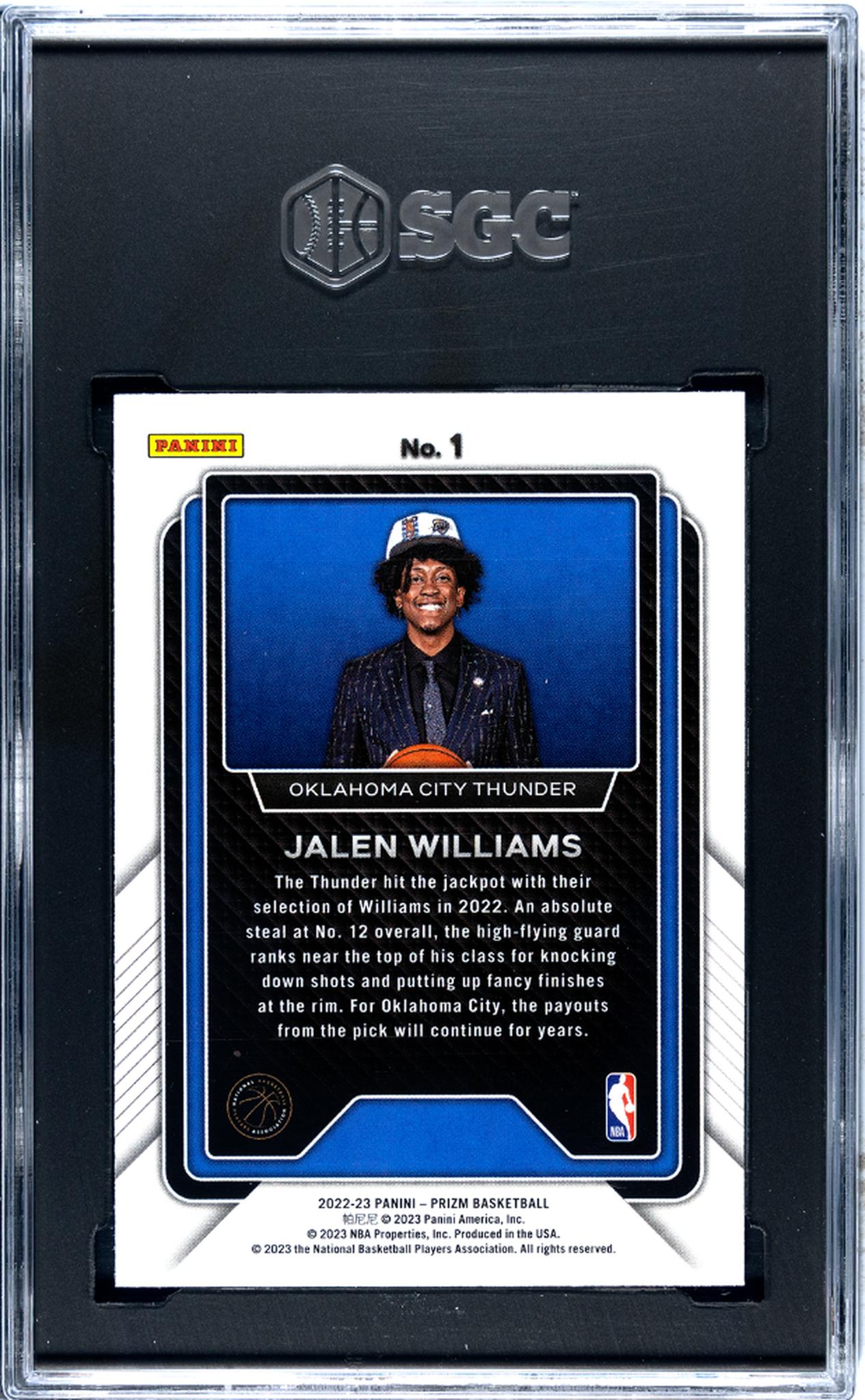 2022 Prizm #1 Jalen Williams Luck of the Lottery SGC 9