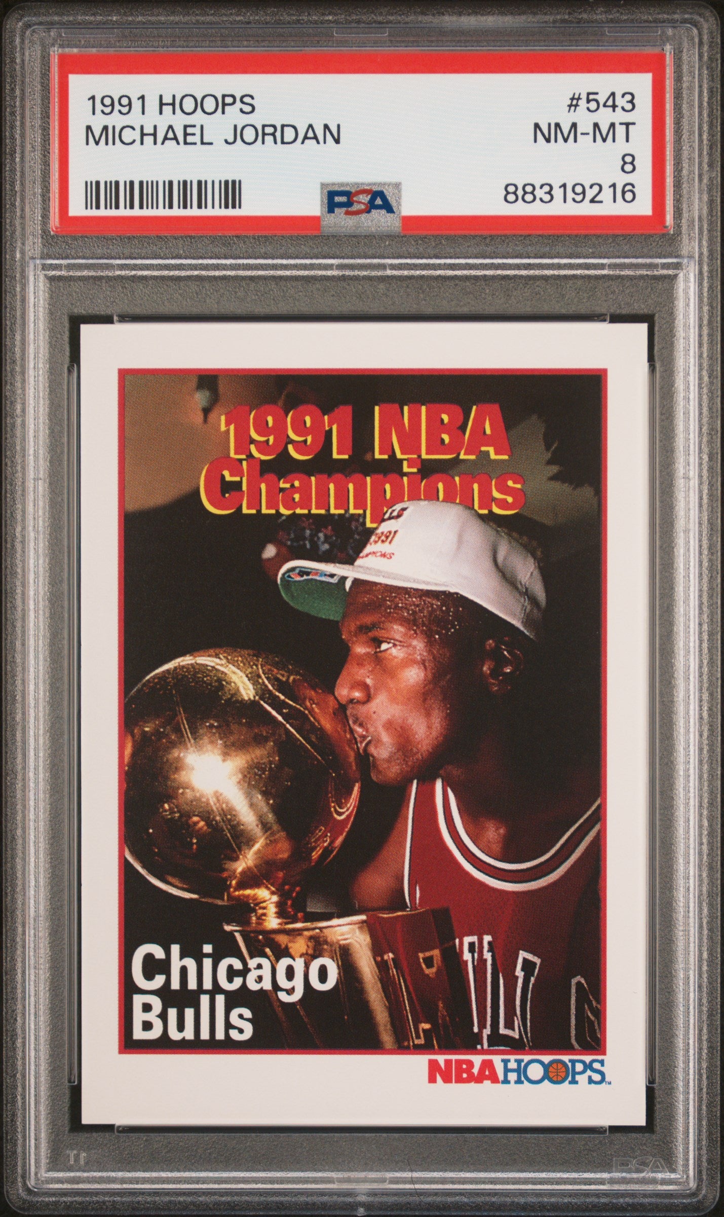 1991 Hoops NBA Champions Michael Jordan #543 PSA 8