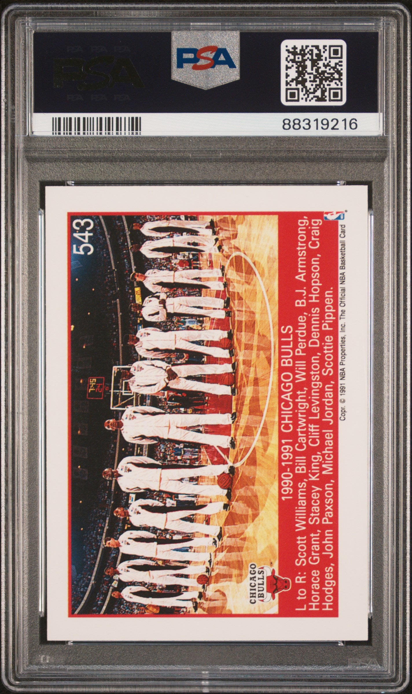 1991 Hoops NBA Champions Michael Jordan #543 PSA 8