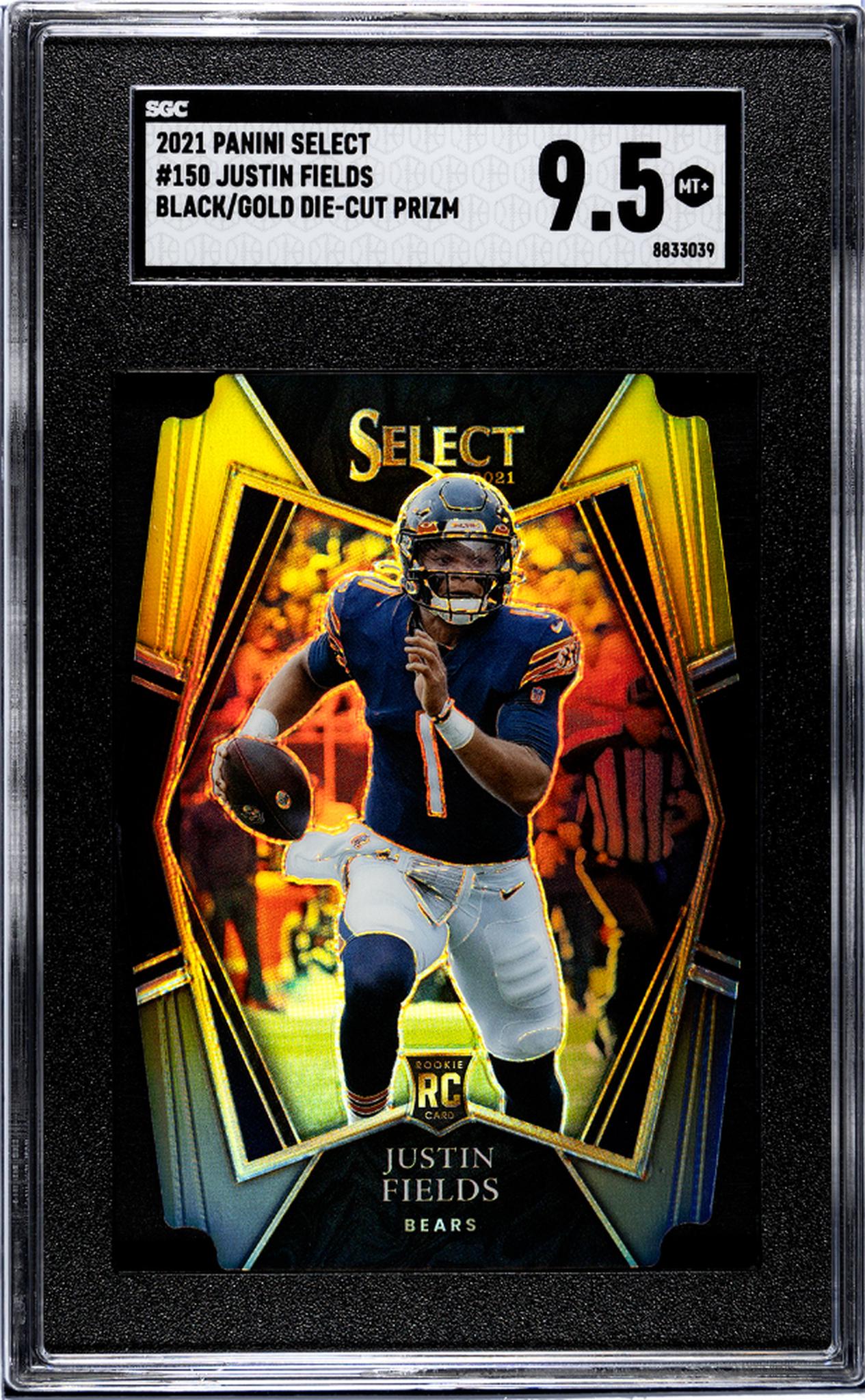 2021 Panini Select #150 Justin Fields Black/Gold Rookie SGC 9.5 Mint Bears