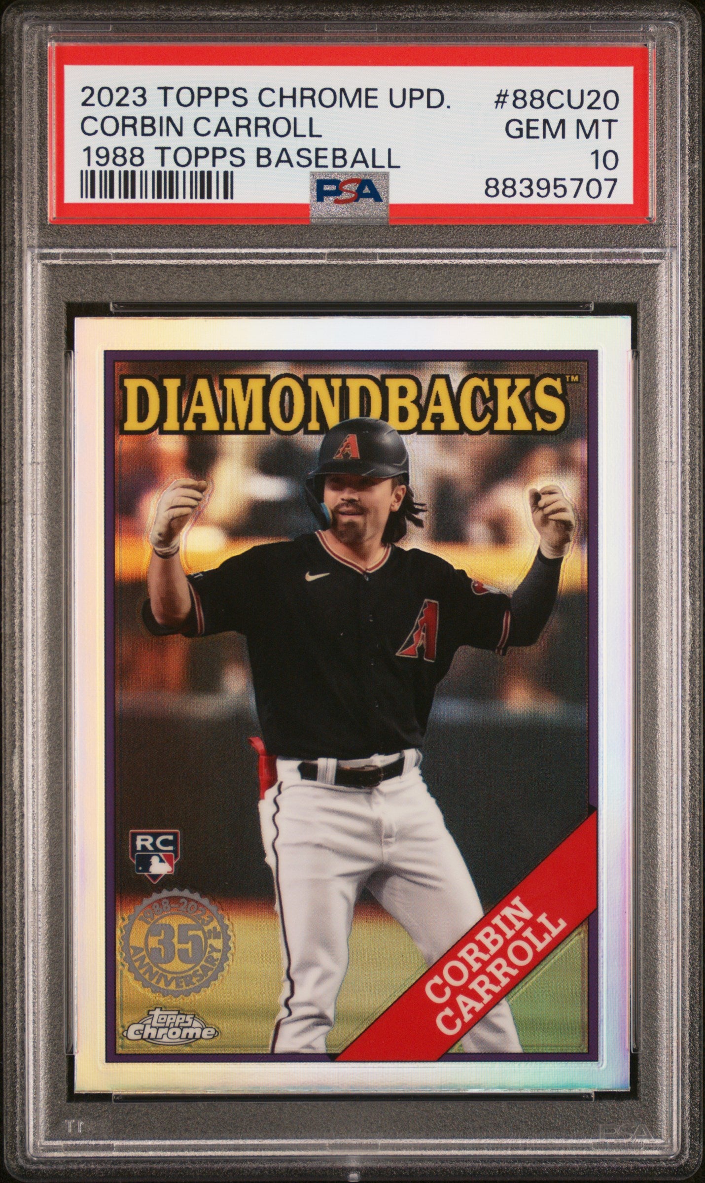 2023 Topps Chrome Update 1988 Topps Baseball Corbin Carroll #88CU-20 RC PSA 10
