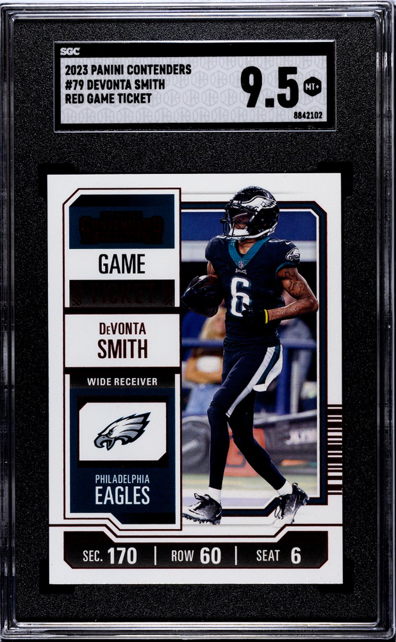 2023 Contenders #79 DeVonta Smith Red Game Ticket SGC 9.5