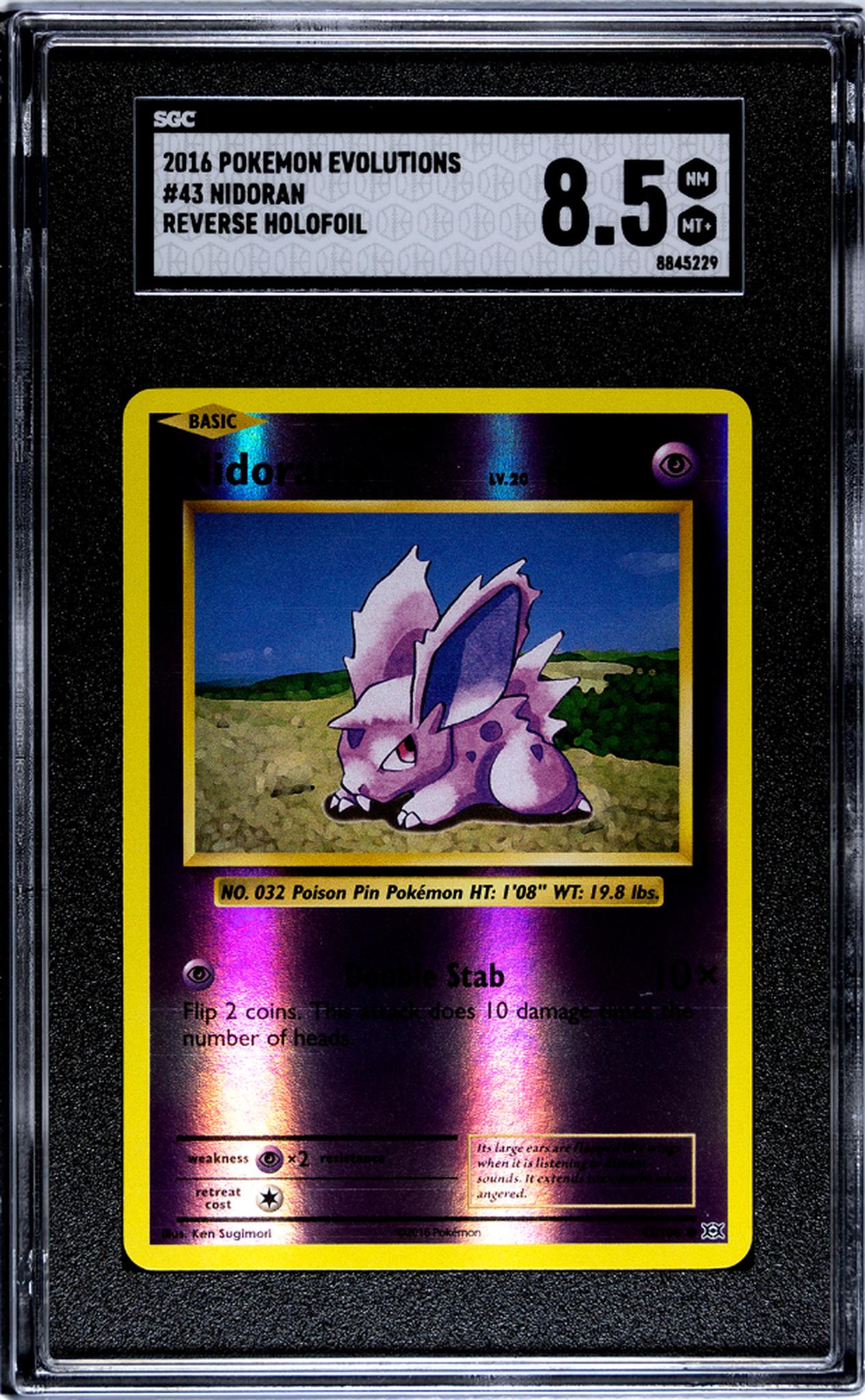 2016 Evolutions #43 Nidoran Reverse Holofoil SGC 8.5