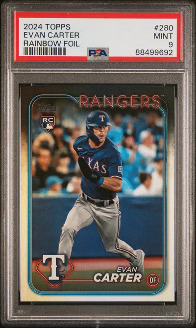 2024 Topps Evan Carter #280 Rainbow Foil PSA 9