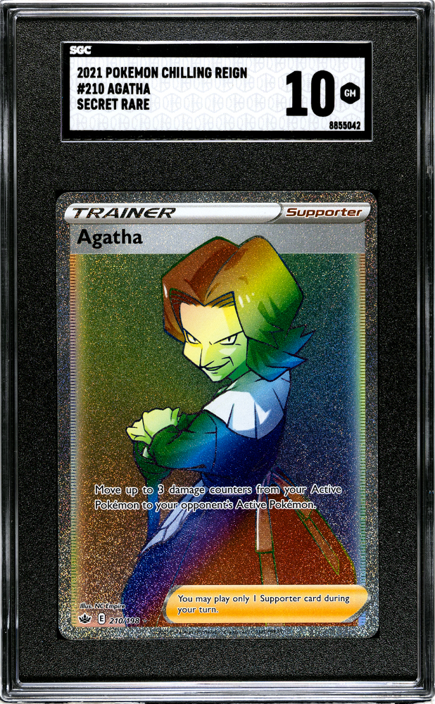 2021 Pokémon Chilling Reign Agatha #210 Secret Rare Trainer SGC 10