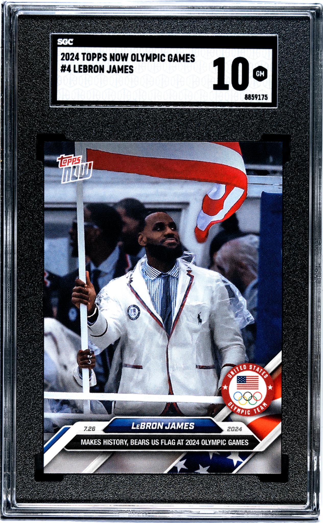 2024 Topps Now #4 LeBron James Olympic Games SGC 10