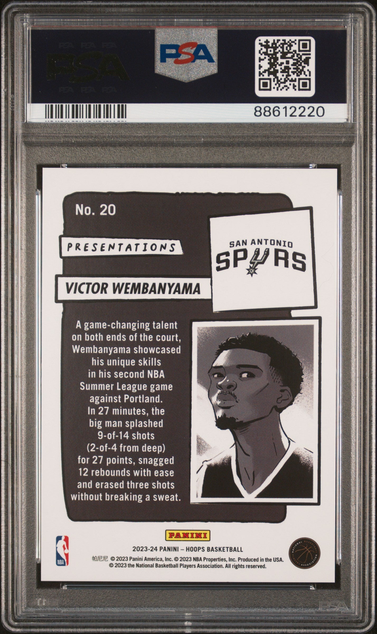 2023 Hoops Presentations Victor Wembanyama #20 PSA 10
