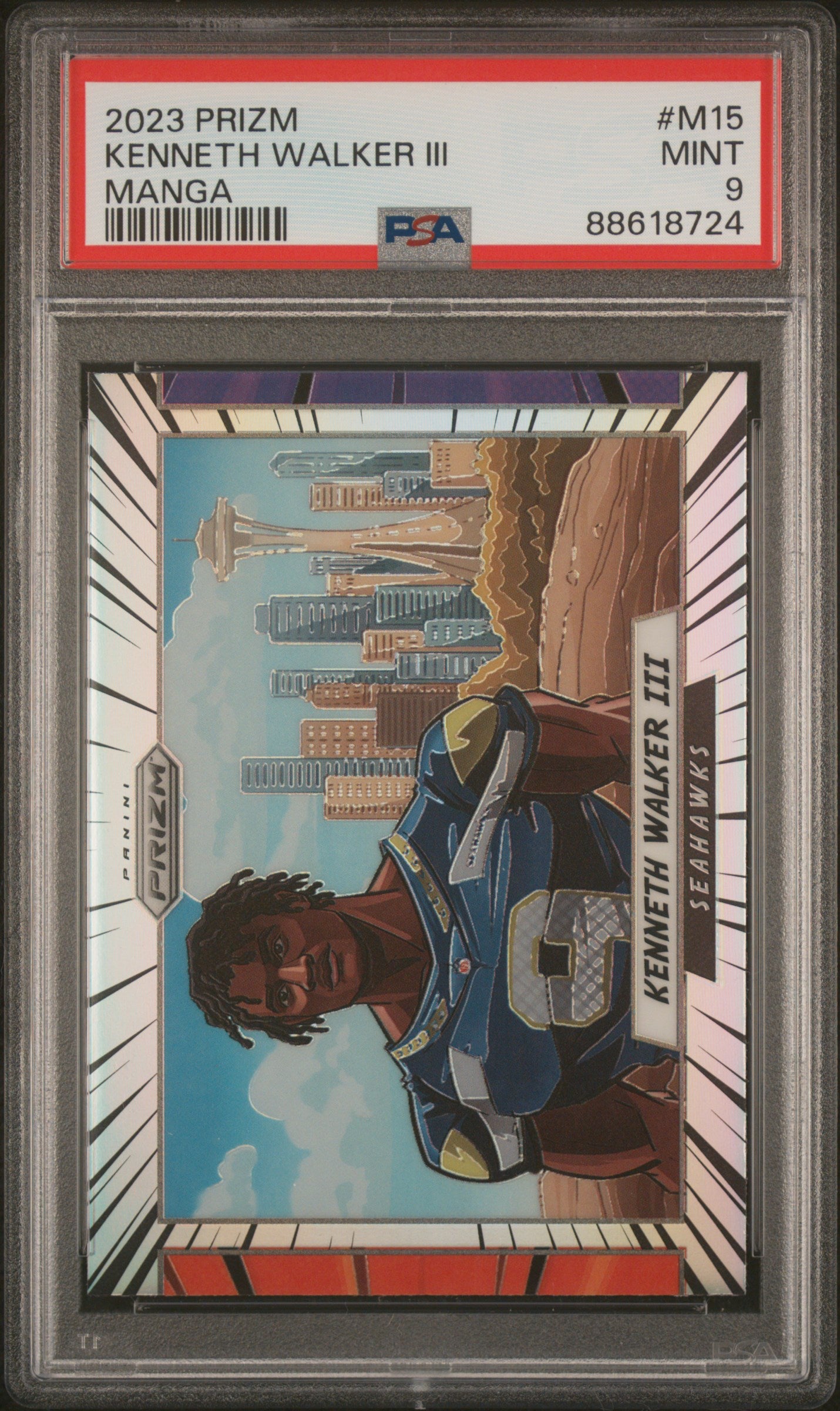 2023 Panini Prizm Manga Kenneth Walker III #M-15 PSA 9