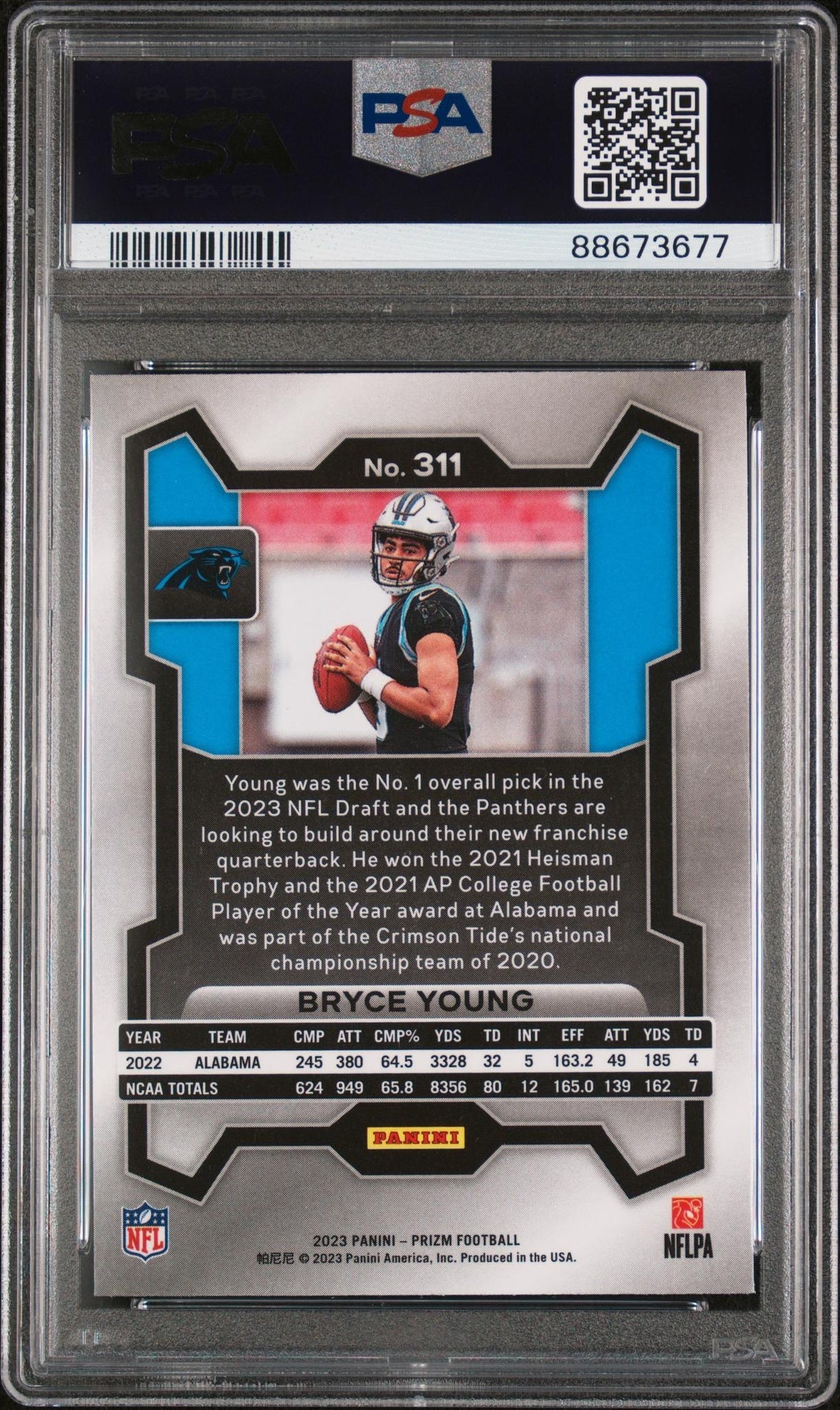 2023 Panini Prizm #311 Bryce Young PSA 9