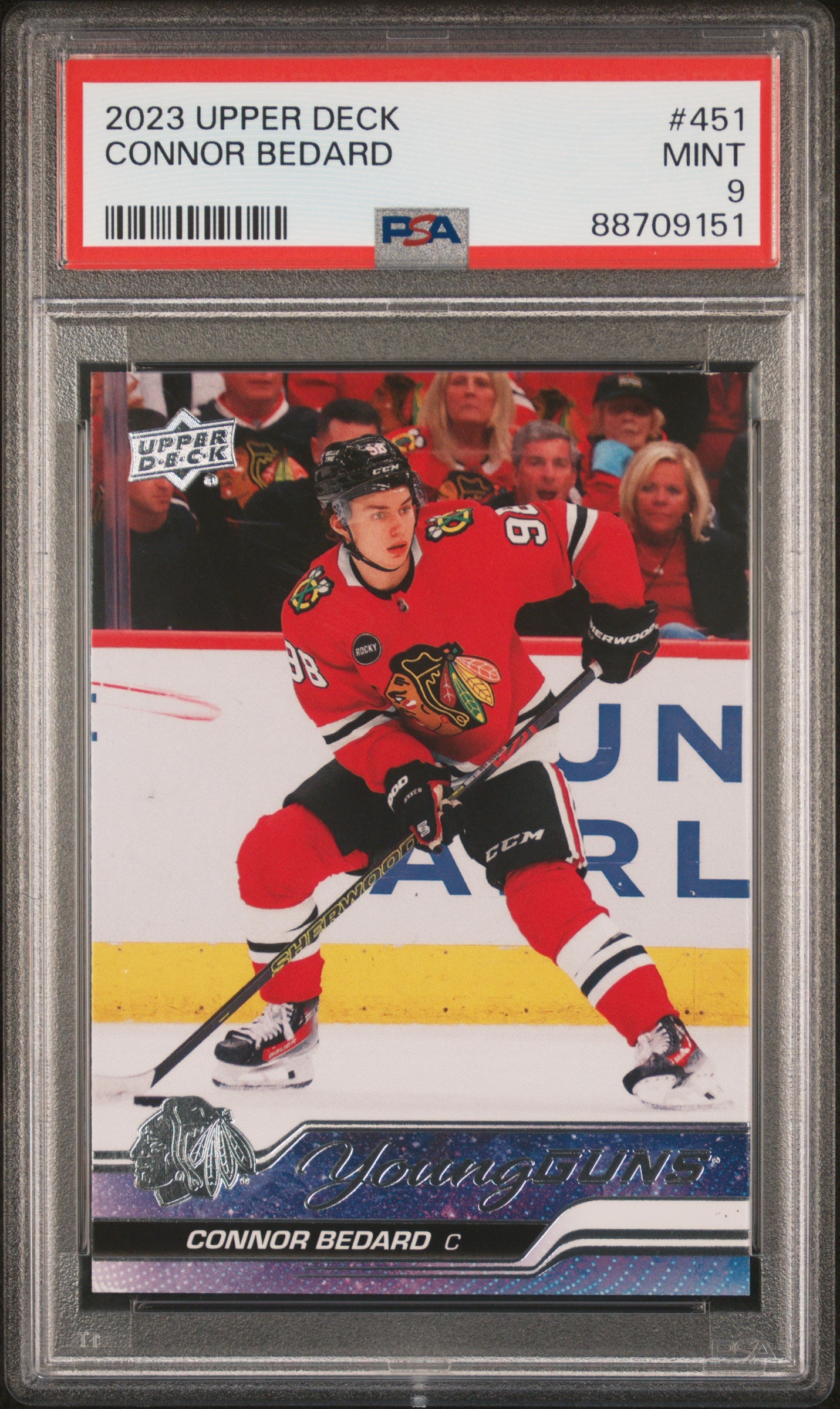 2023-24 Upper Deck Series 2 Young Guns Connor Bedard #451 RC PSA 9