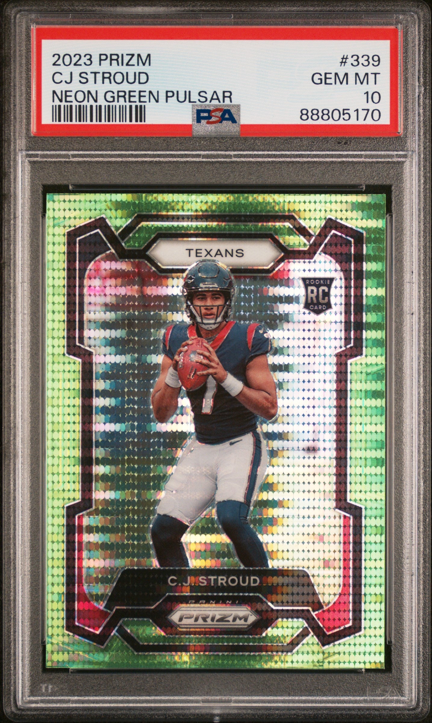 2023 Prizm #339 C.J. Stroud Neon Green Pulsar PSA 10