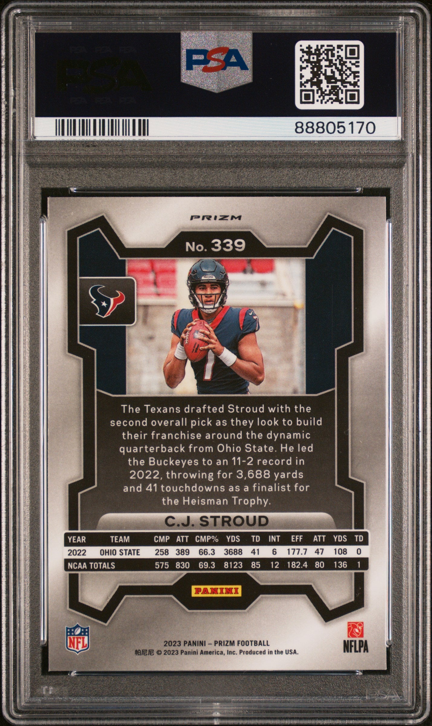 2023 Prizm #339 C.J. Stroud Neon Green Pulsar PSA 10