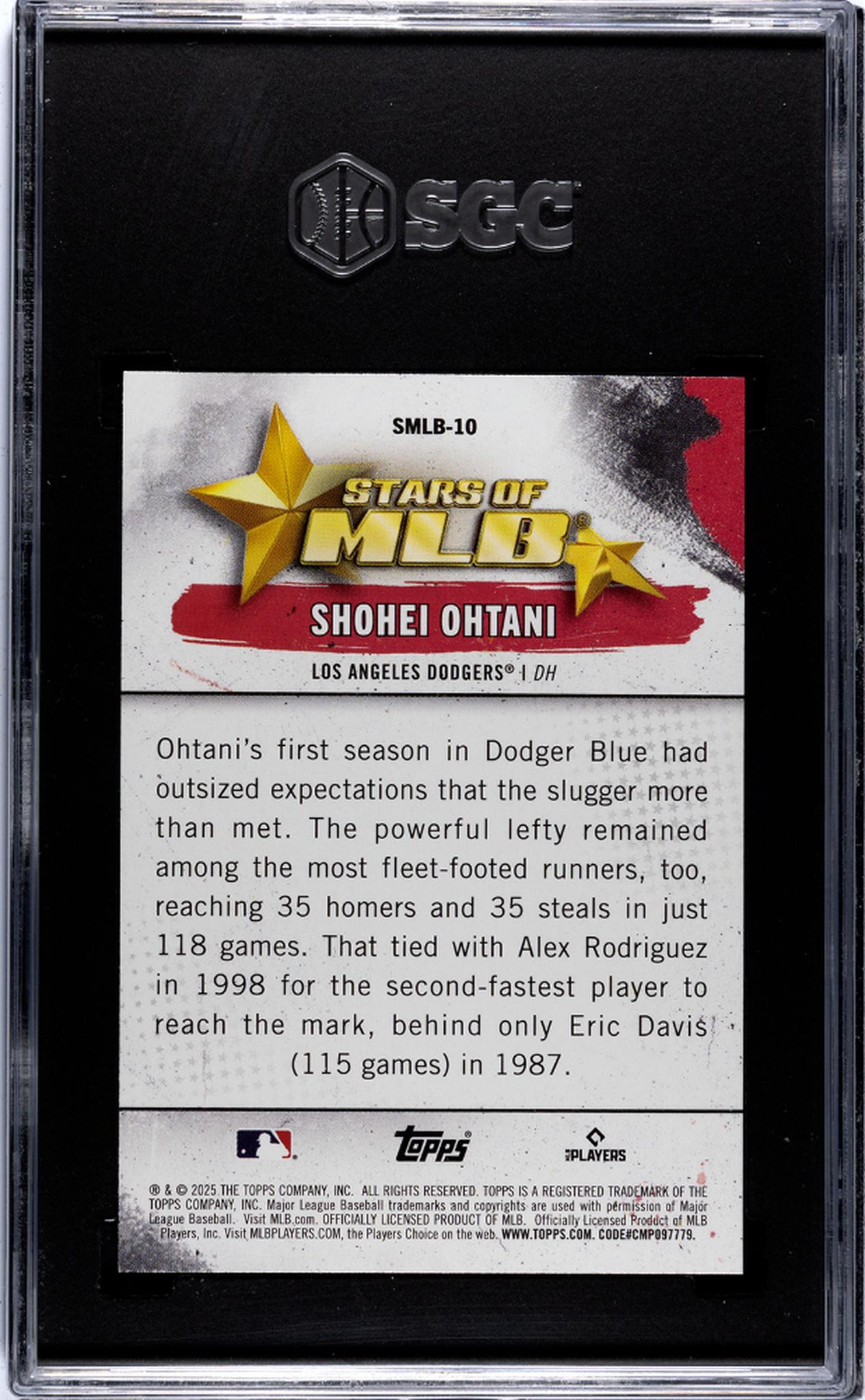 2025 Topps #SMLB-10 Shohei Ohtani Stars of MLB SGC 9.5