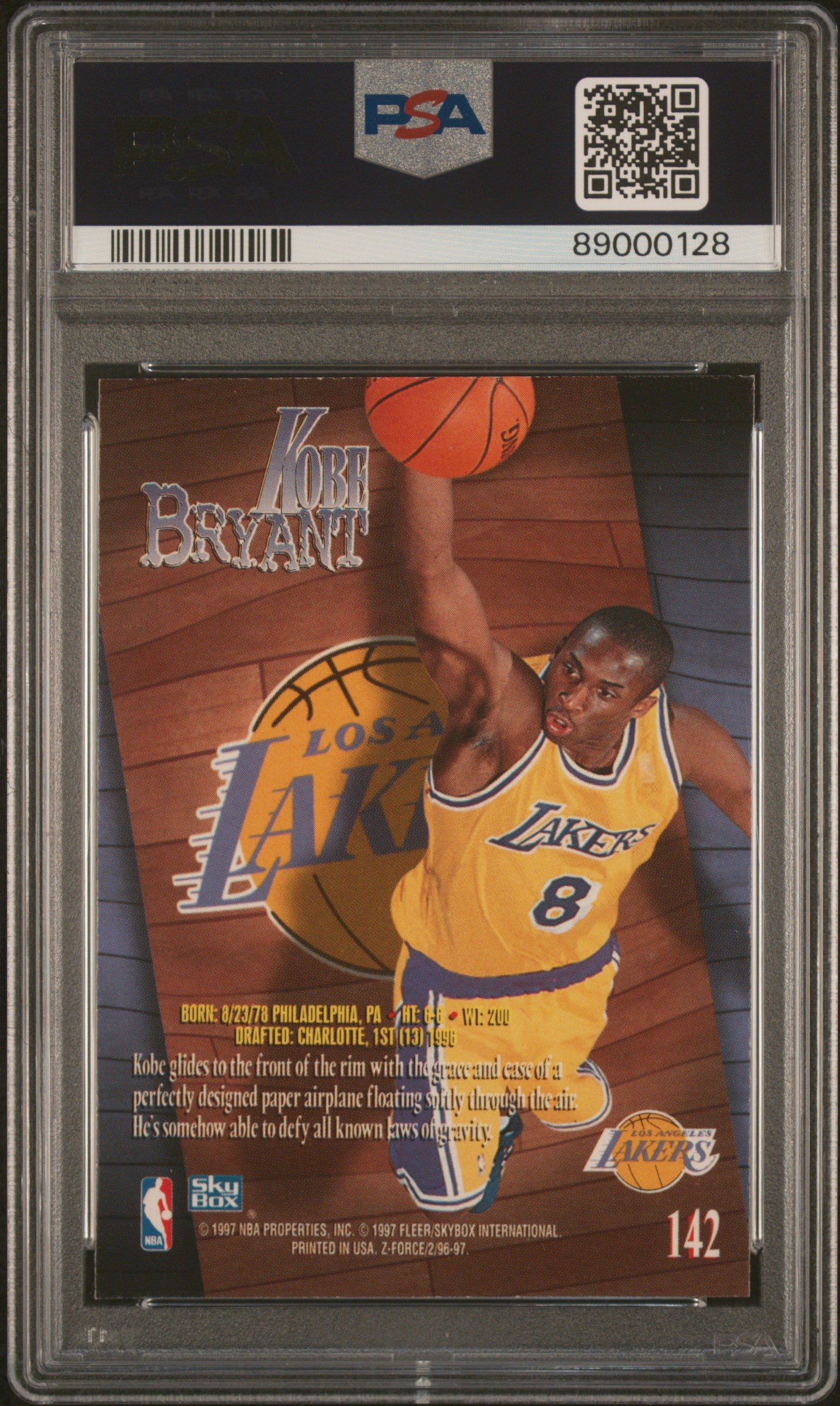 1996 Skybox Z-Force Kobe Bryant #142 RC PSA 8
