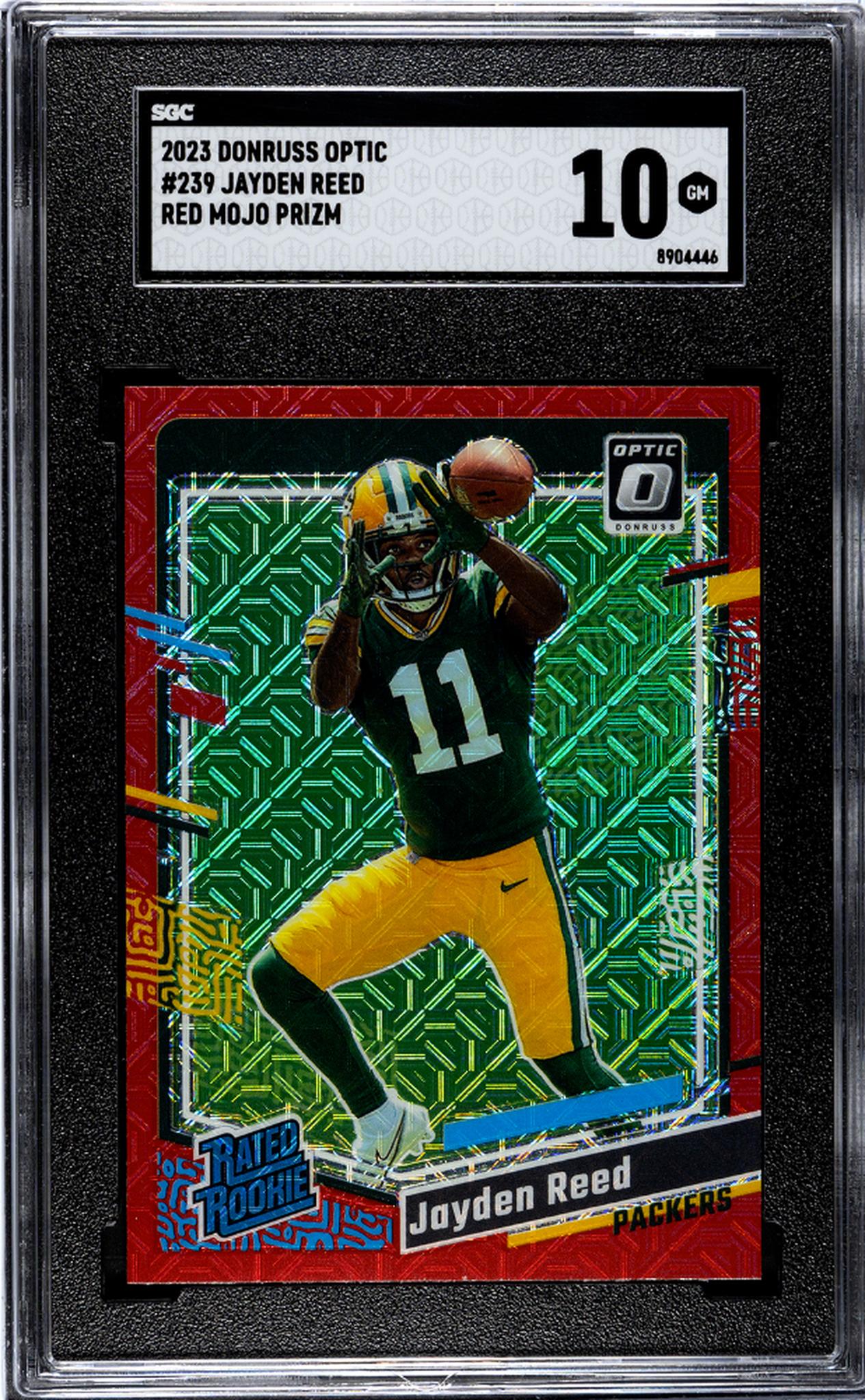 2023 Donruss Optic #239 Jayden Reed Red Mojo Prizm SGC 10
