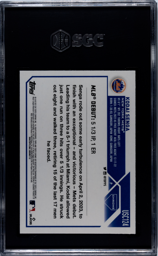 2023 Topps Chrome Update #USC124 Kodai Senga SGC 8