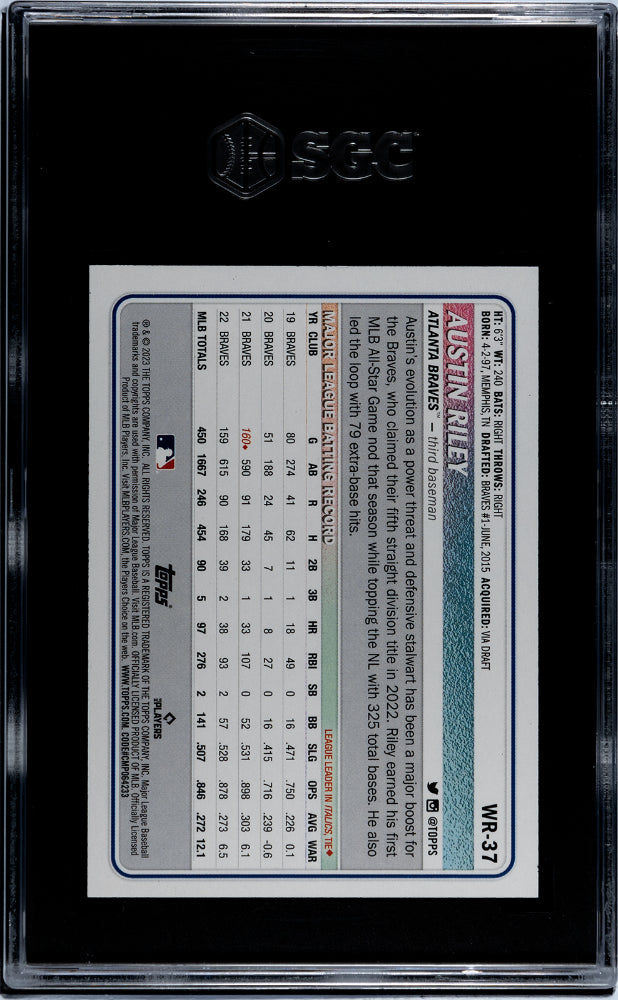 2023 Topps Big League #WR-37 Austin Riley Wrapper Redemption /199 SGC 7