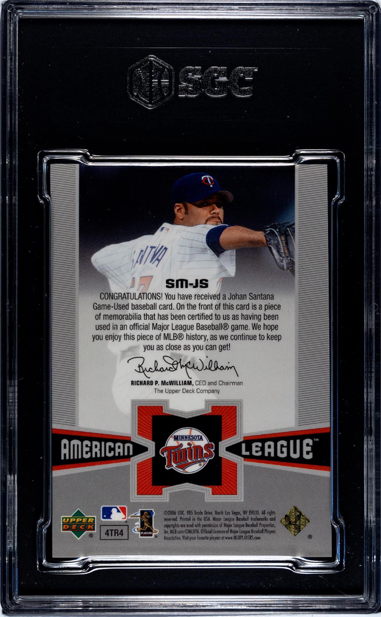 2006 Upper Deck Special FX #SM-JS Johan Santana Special F/X Mat. SGC 9