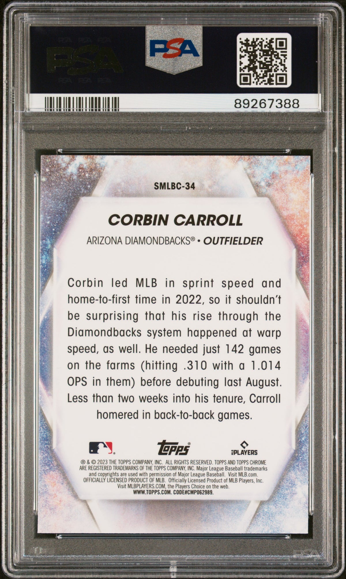 2023 Topps Stars of the MLB Chrome Corbin Carroll #SMLBC34 PSA 10