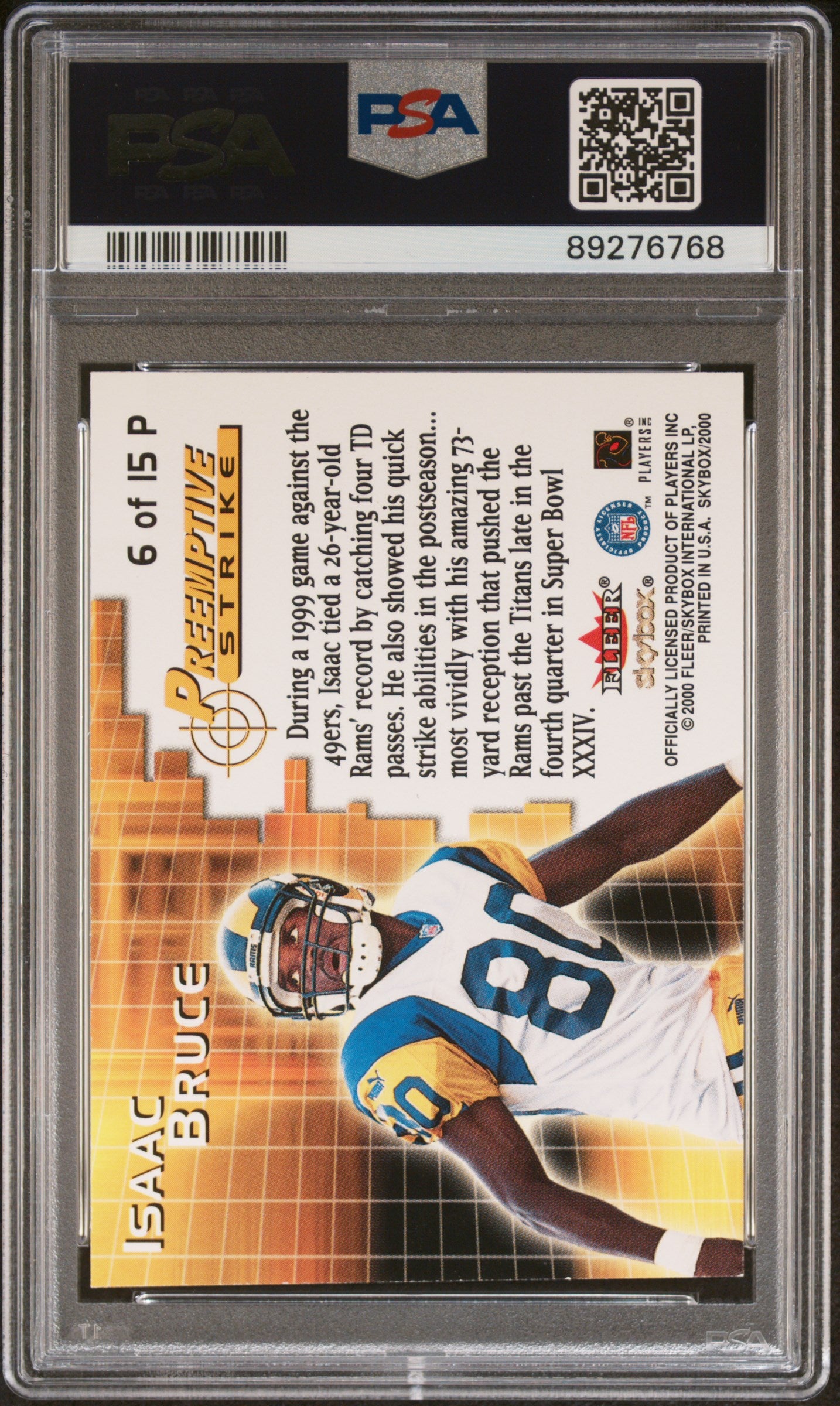 2000 SkyBox #6 Isaac Bruce Preemptive Strike PSA 10