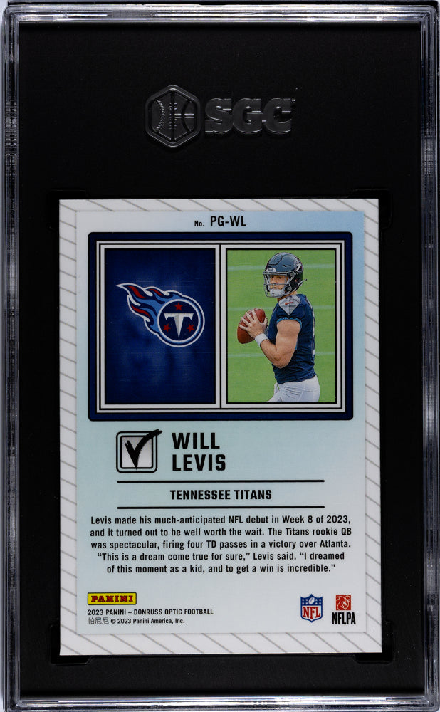 2023 Panini Donruss Optic #PG-WL Will Levis Rookie SGC 9.5