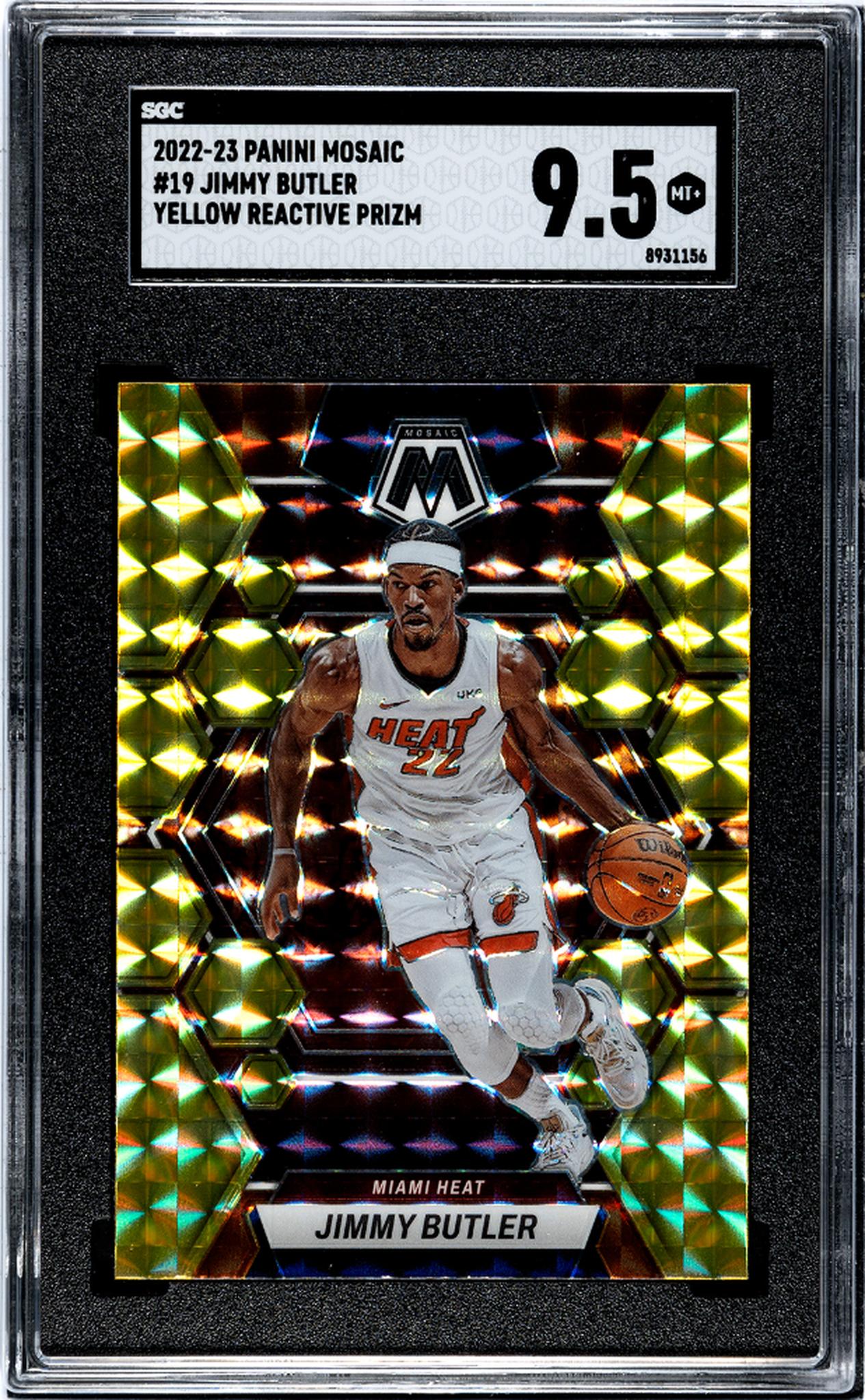 2022 Panini Mosaic #19 Jimmy Butler Yellow SGC 9.5