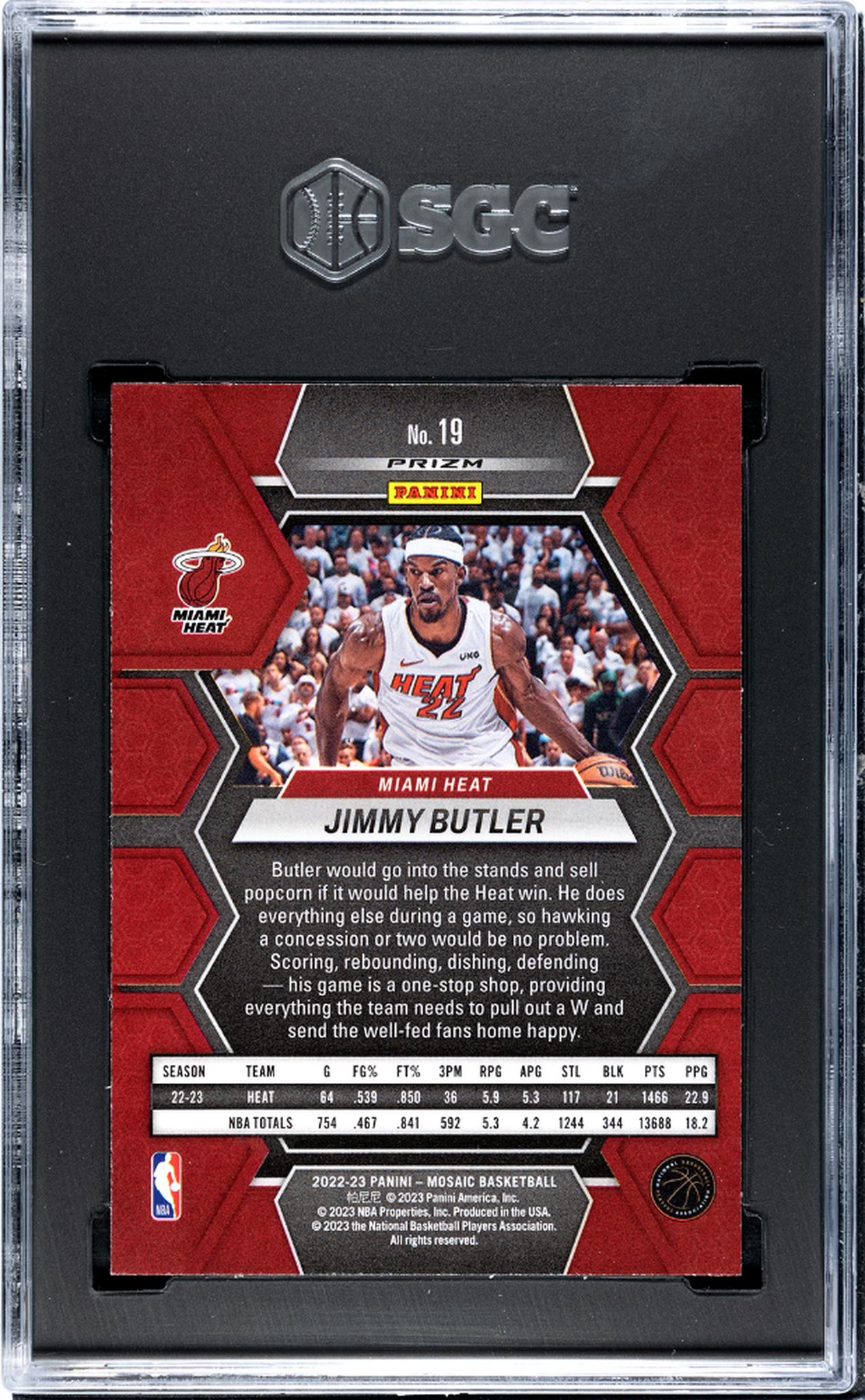 2022 Panini Mosaic #19 Jimmy Butler Yellow SGC 9.5