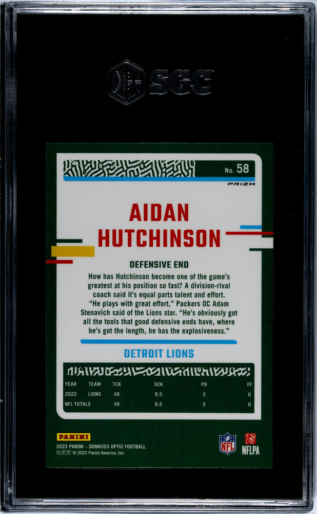 2023 Panini Donruss Optic #58 Aidan Hutchinson  SGC 9