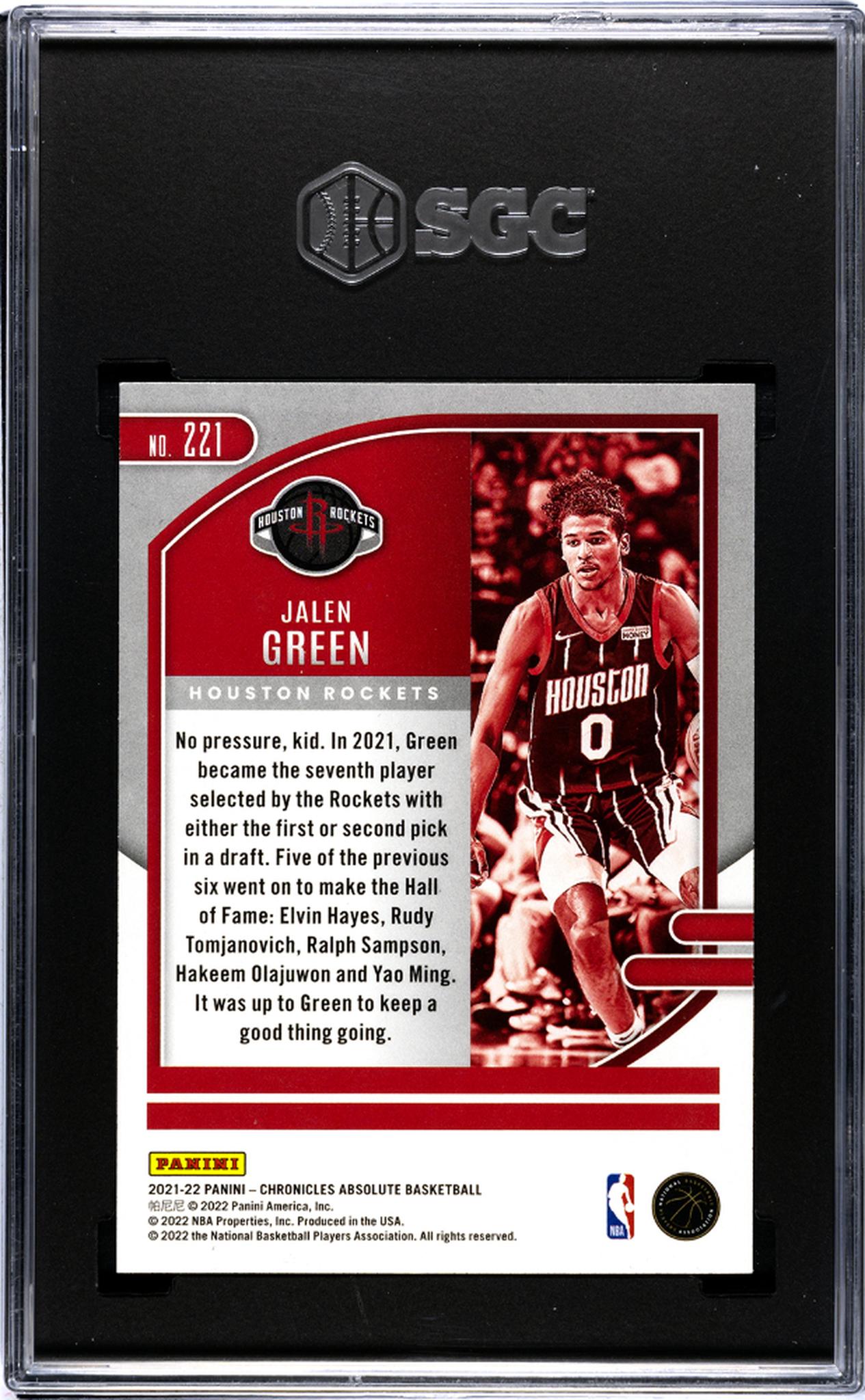 2021-22 Panini Chronicles #221 Jalen Green Absolute SGC 9.5