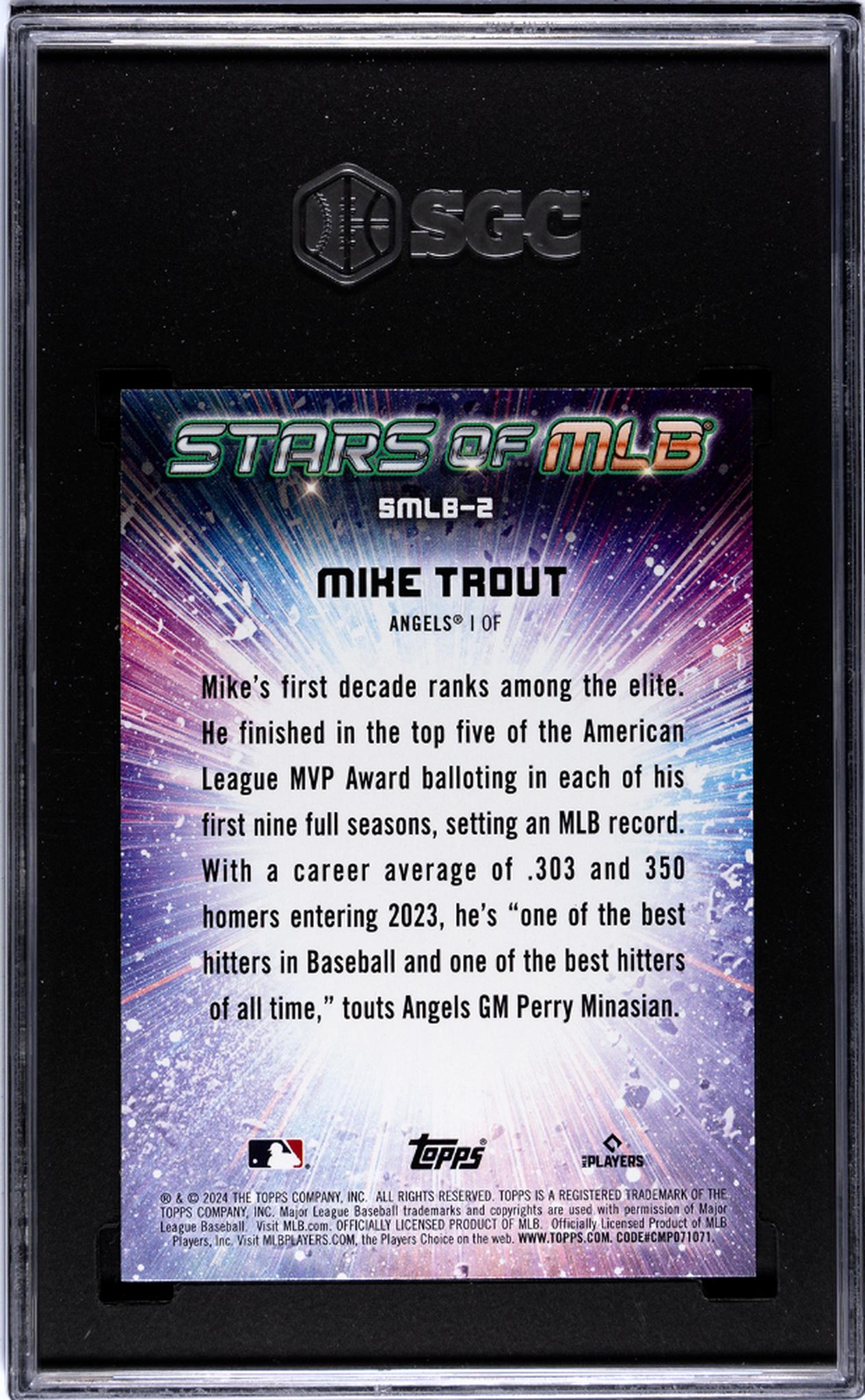 2024 Topps Stars of MLB Mike Trout #SMLB-2 SGC 8.5