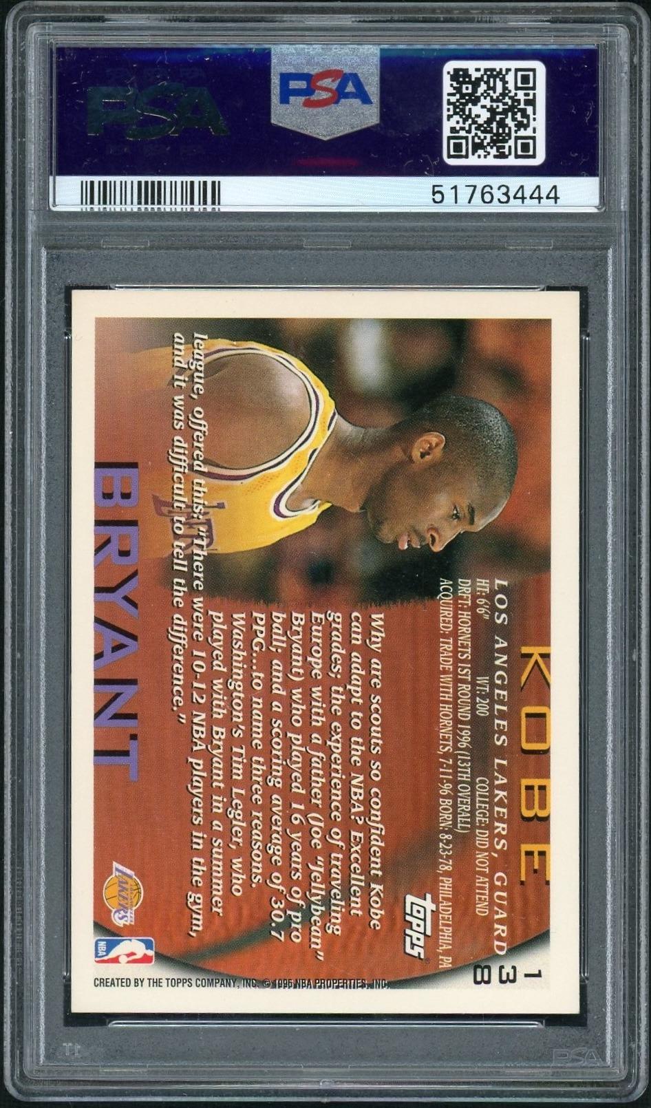 1996 Topps Kobe Bryant #138 PSA 8