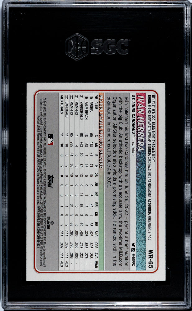 2023 Topps Big League Wrapper Redemp Gold Foil Ivan Herrera #WR-65 RC /50 SGC 9