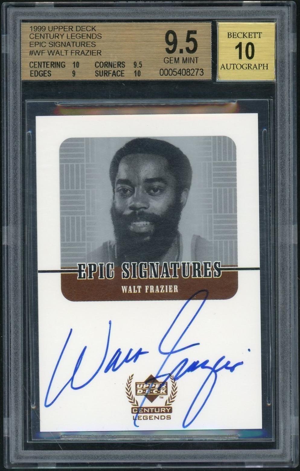 1999 Upper Deck Century Legends WF Walt Frazier Auto BGS 9.5