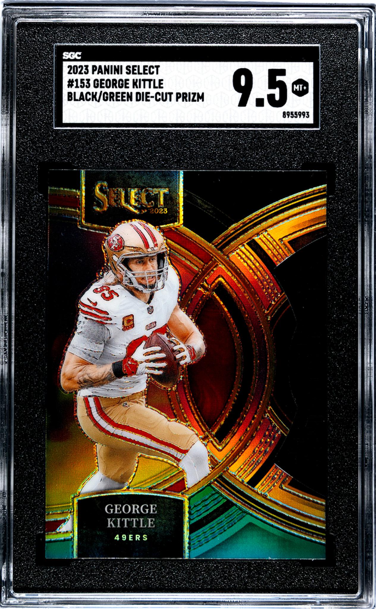 2023 Panini Select #153 George Kittle Black/Green Die-Cut Prizm SGC 9.5