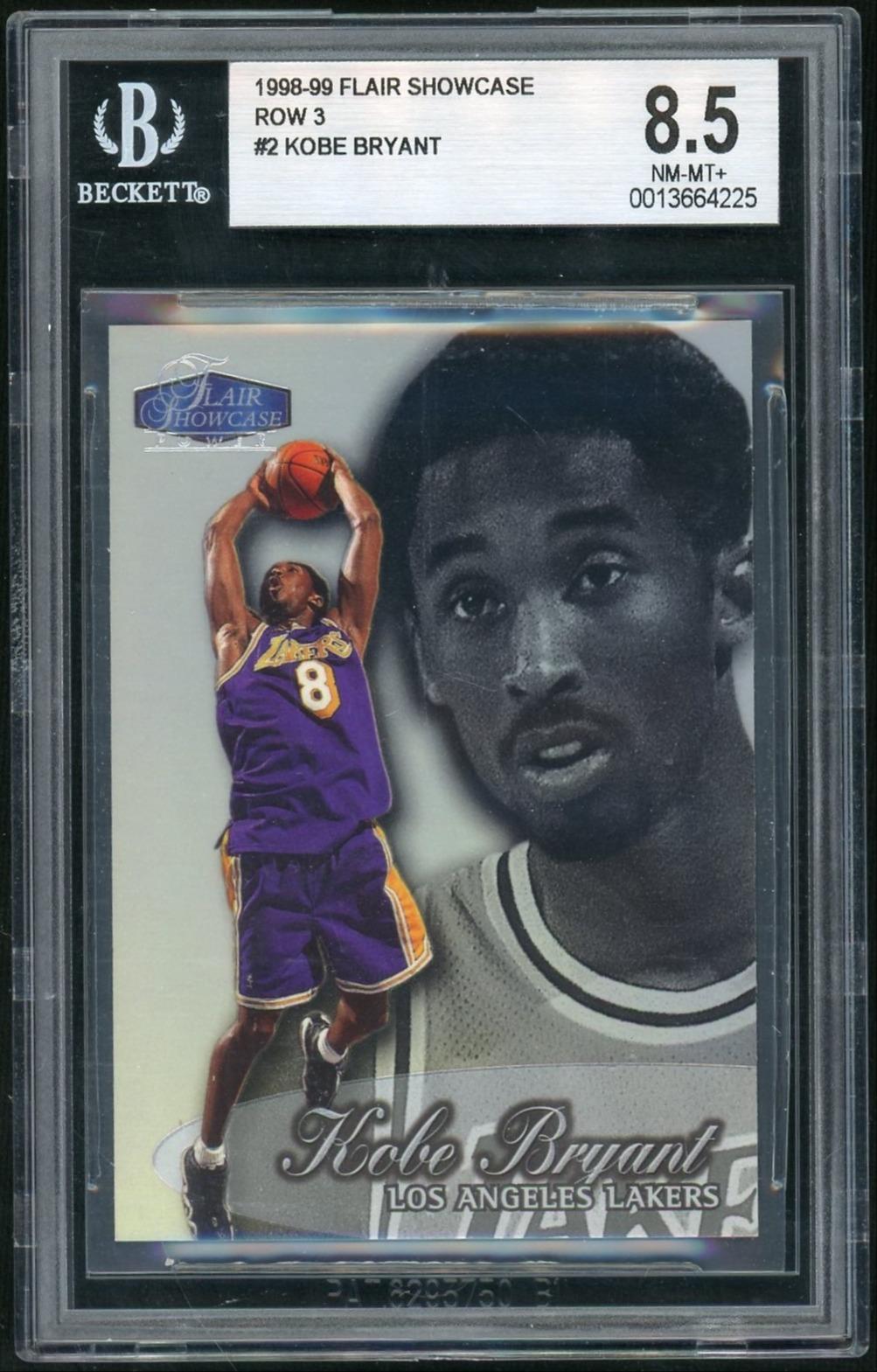 1998 Flair Showcase #2 Kobe Bryant Row 3 BGS 8.5