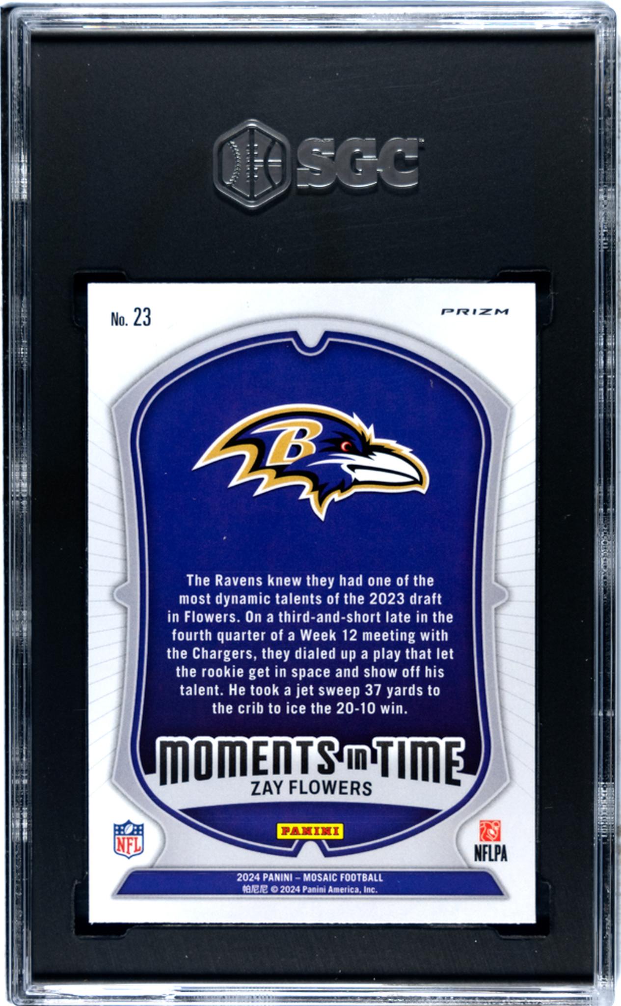 2024 Panini Mosaic Silver Prizm Zay Flowers #23 SGC 9.5