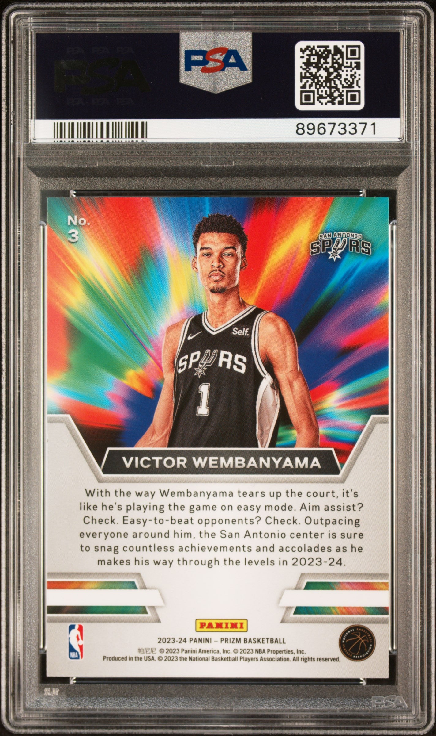2023 Panini Prizm Instant Impact Victor Wembanyama #3 PSA 10