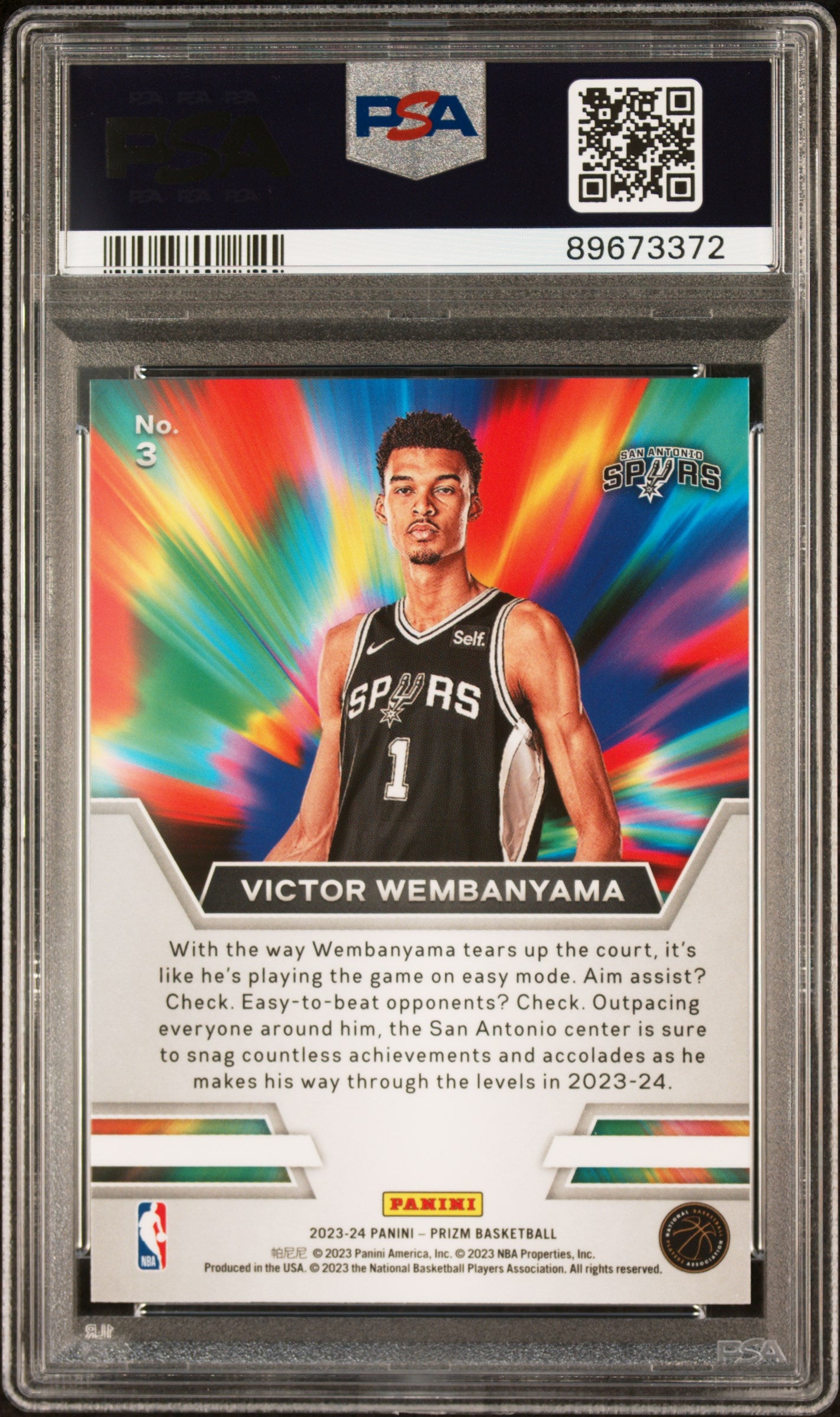 2023 Panini Prizm Instant Impact Victor Wembanyama #3 PSA 10