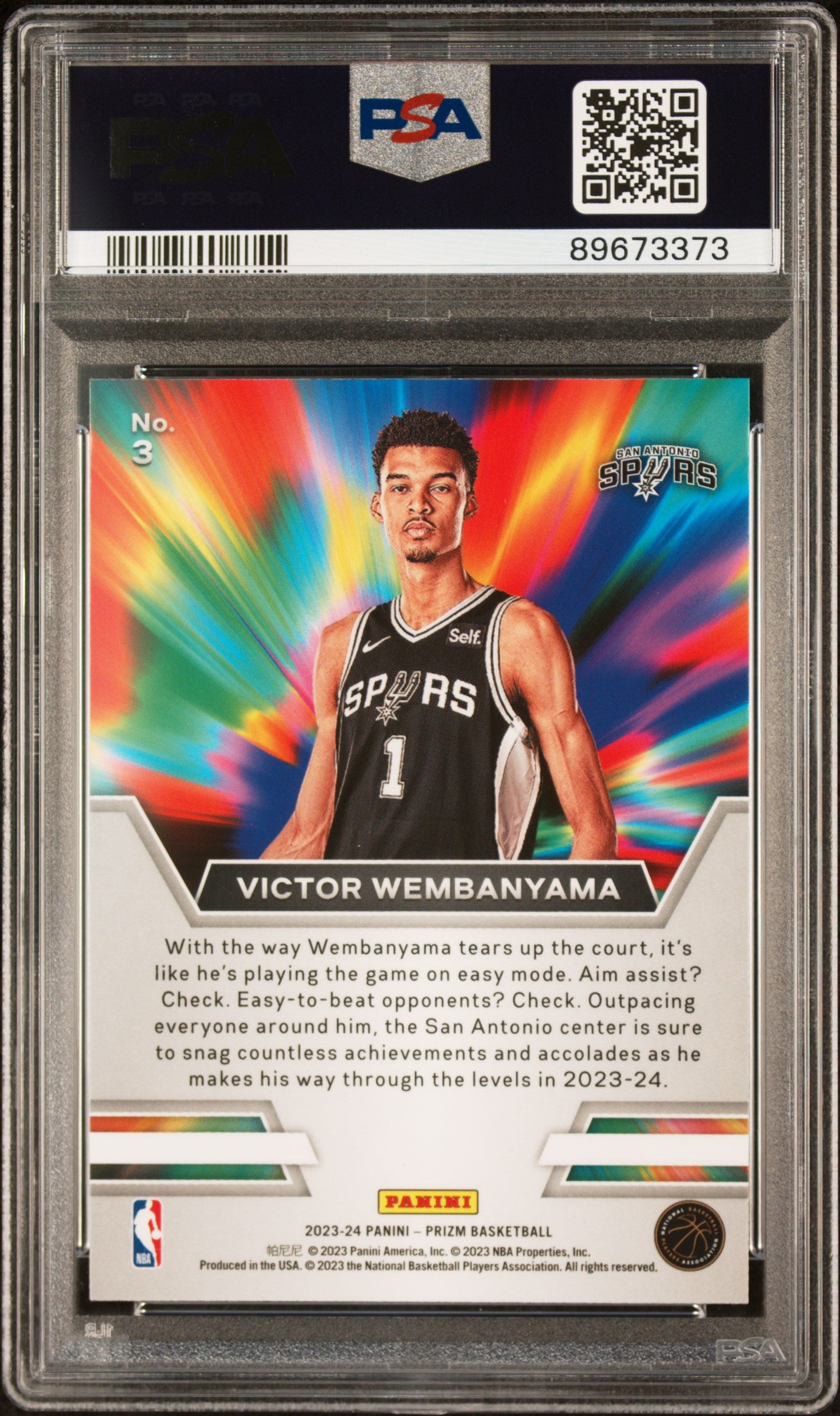 2023 Panini Prizm Instant Impact Victor Wembanyama #3 PSA 10
